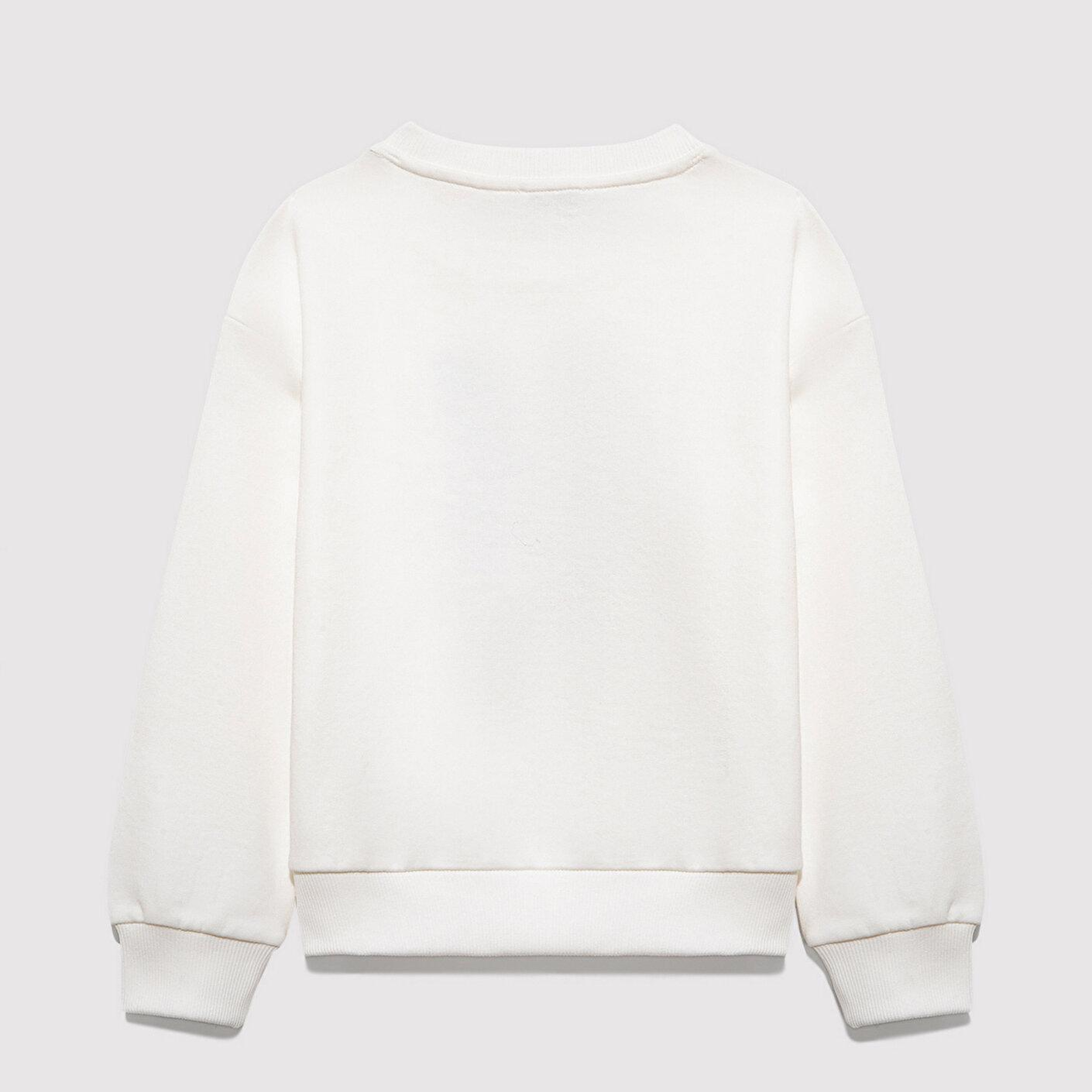 Mavi M Logo Baskılı Ekru Sweatshirt 7S10118-70057