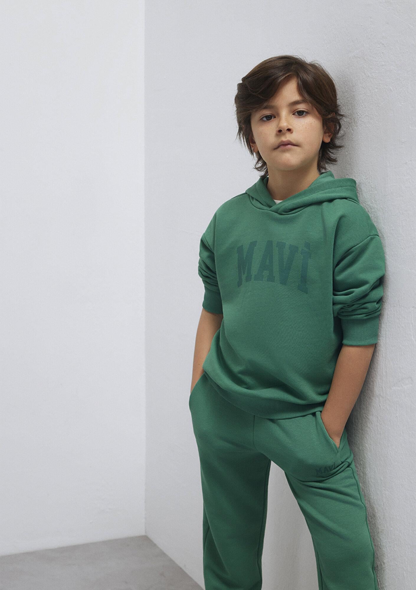 Mavi Mavi Logo Baskılı Yeşil Sweatshirt 6S10143-71697