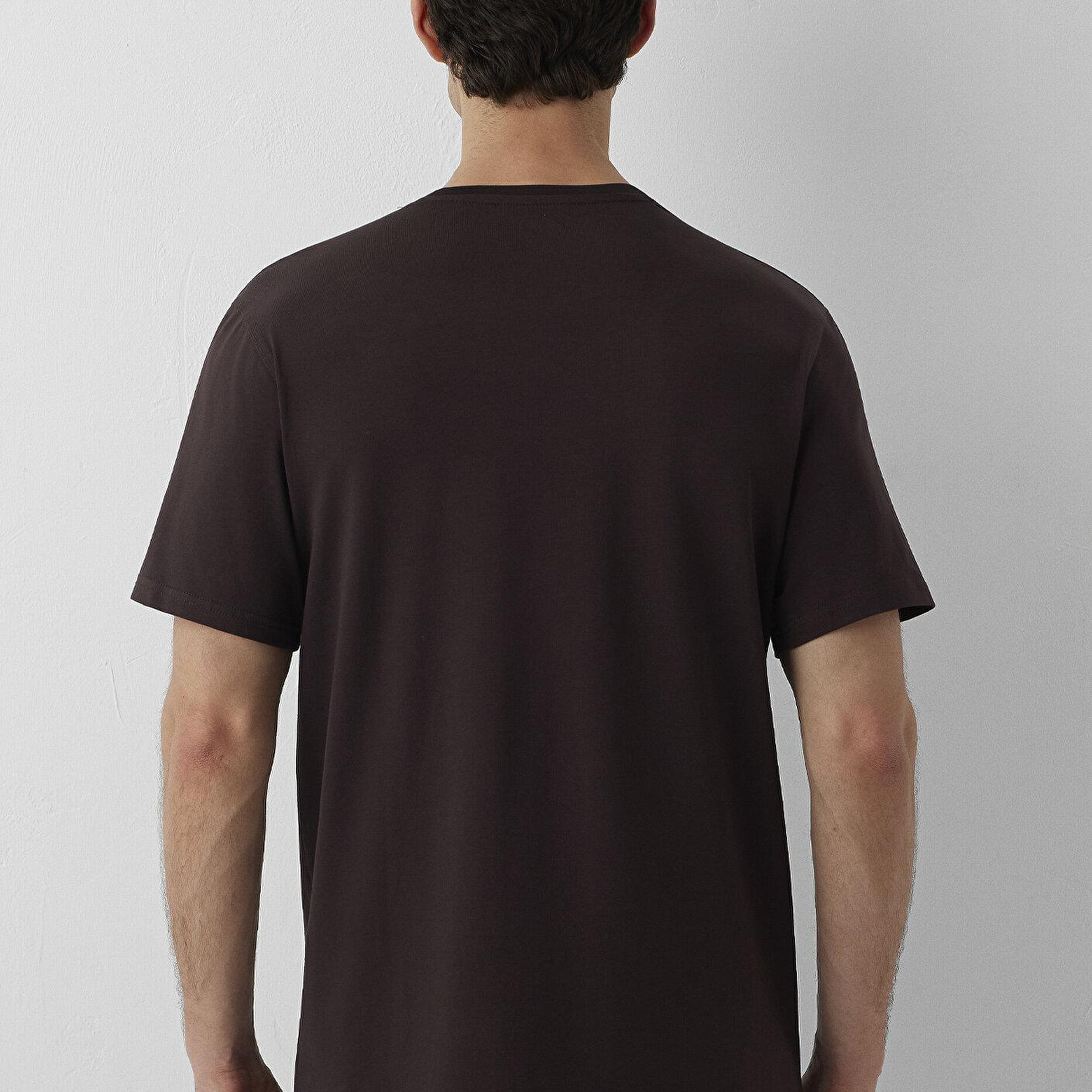 Mavi Kahverengi Basic Tişört Regular Fit / Normal Kesim 0612736-88083