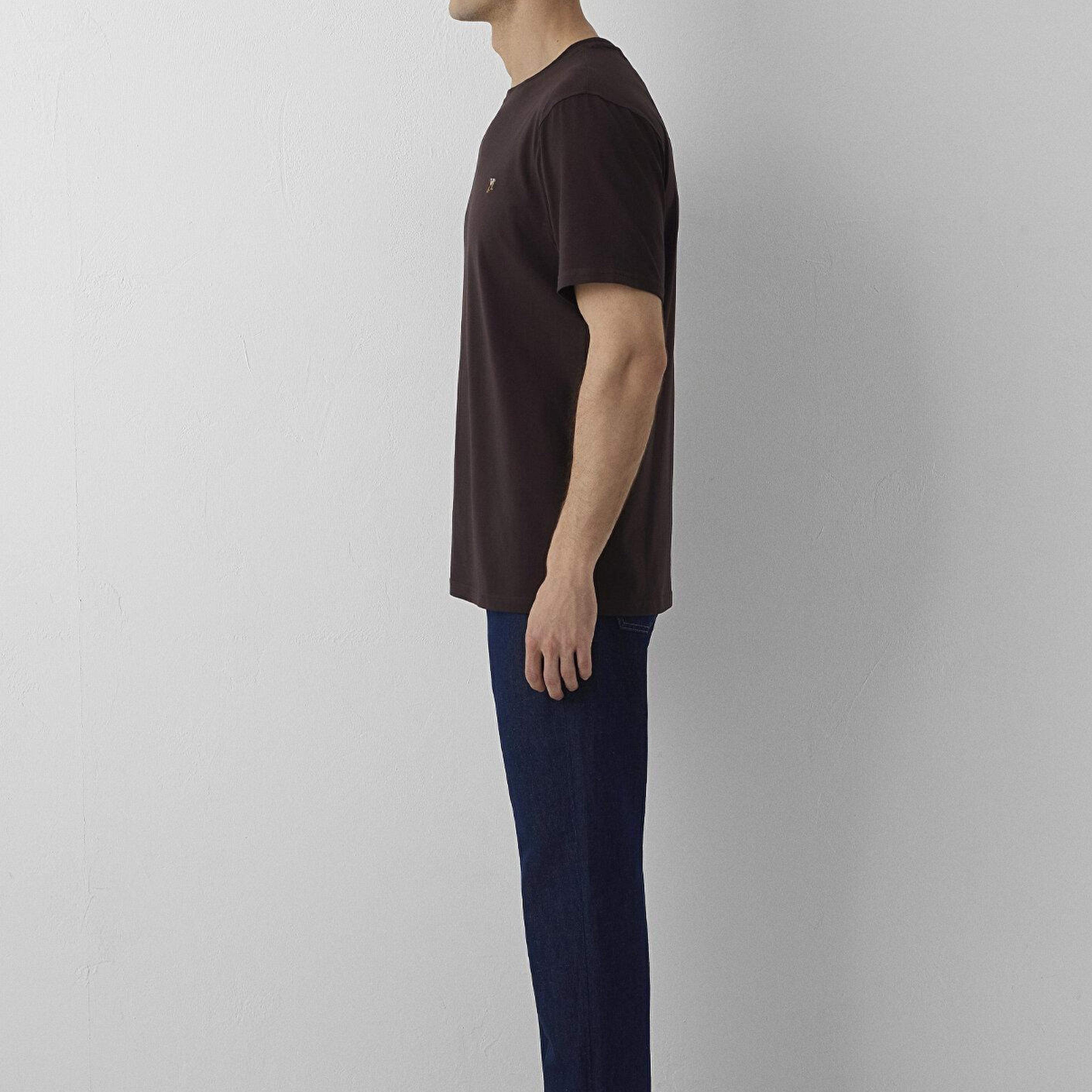 Mavi Kahverengi Basic Tişört Regular Fit / Normal Kesim 0612736-88083