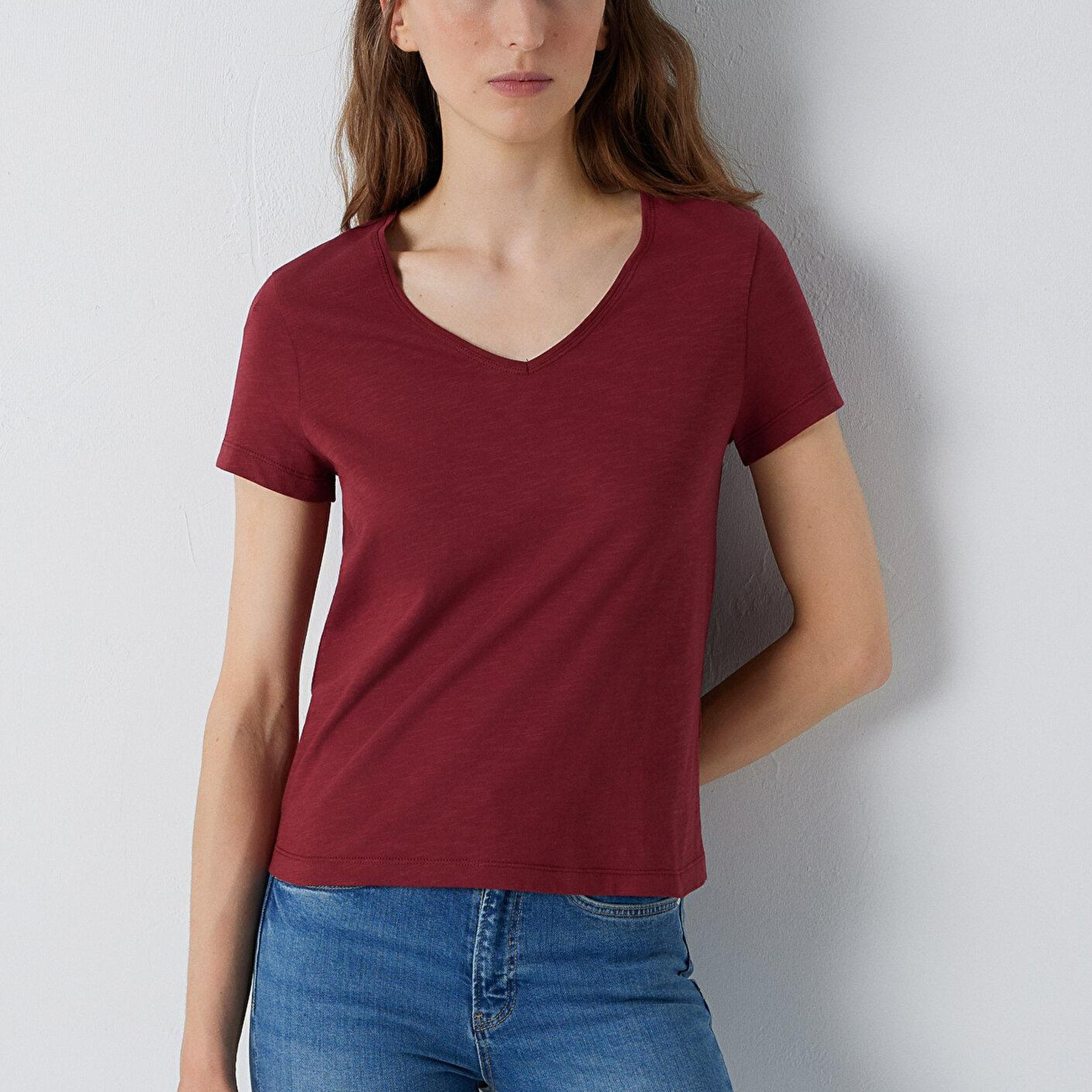 Mavi Kırmızı Basic Tişört Slim Fit / Dar Kesim 1614176-85347