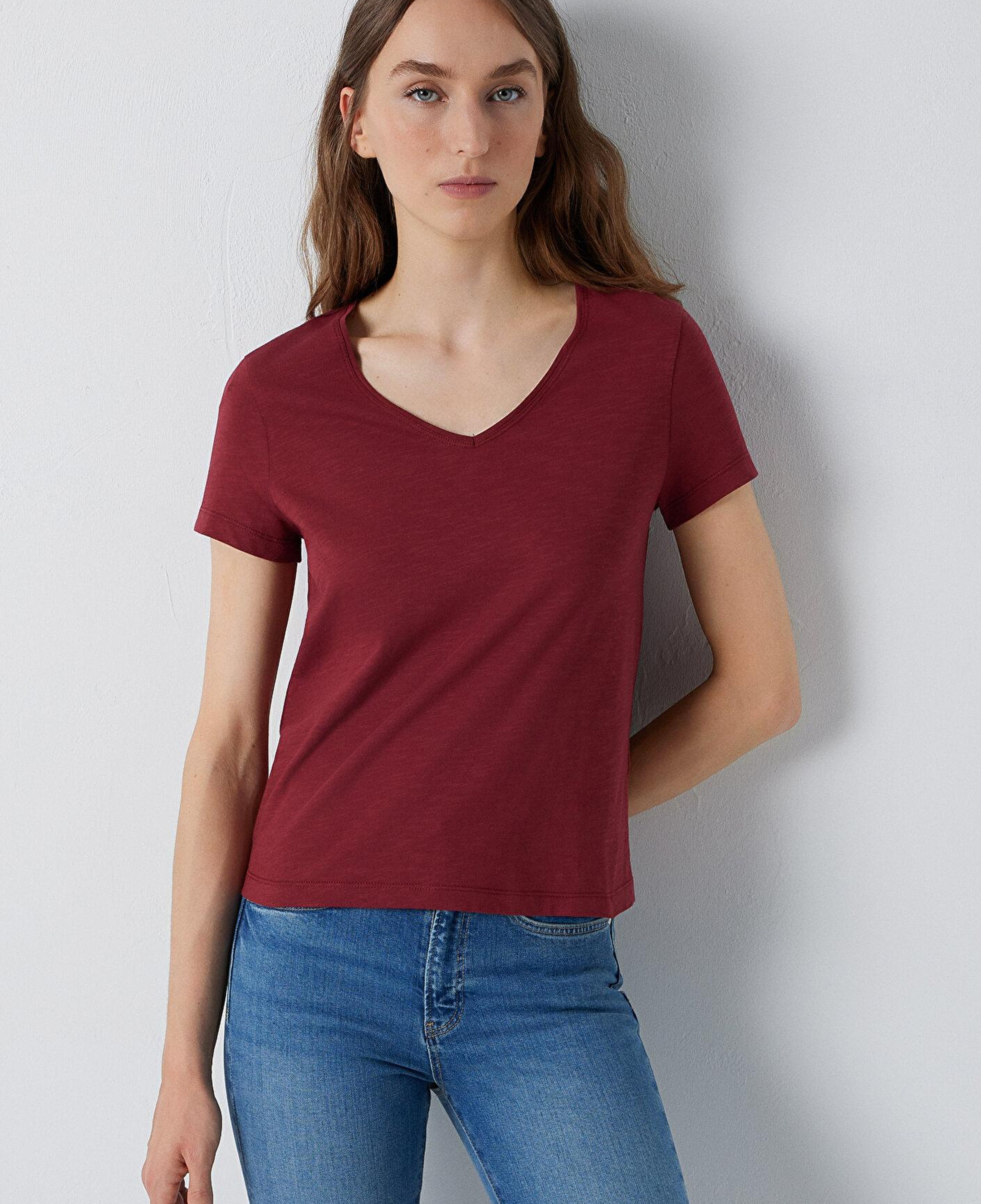 Mavi Kırmızı Basic Tişört Slim Fit / Dar Kesim 1614176-85347