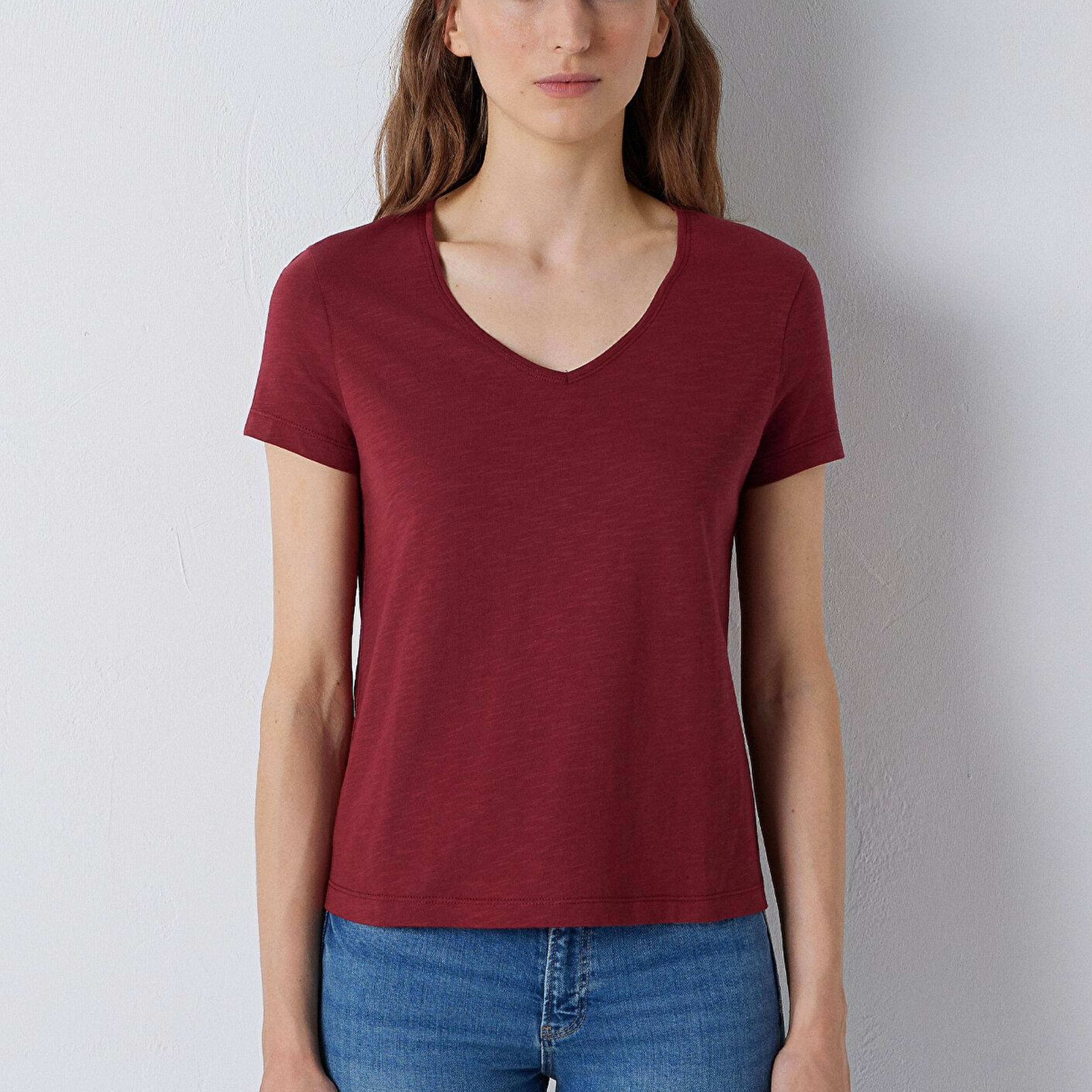 Mavi Kırmızı Basic Tişört Slim Fit / Dar Kesim 1614176-85347