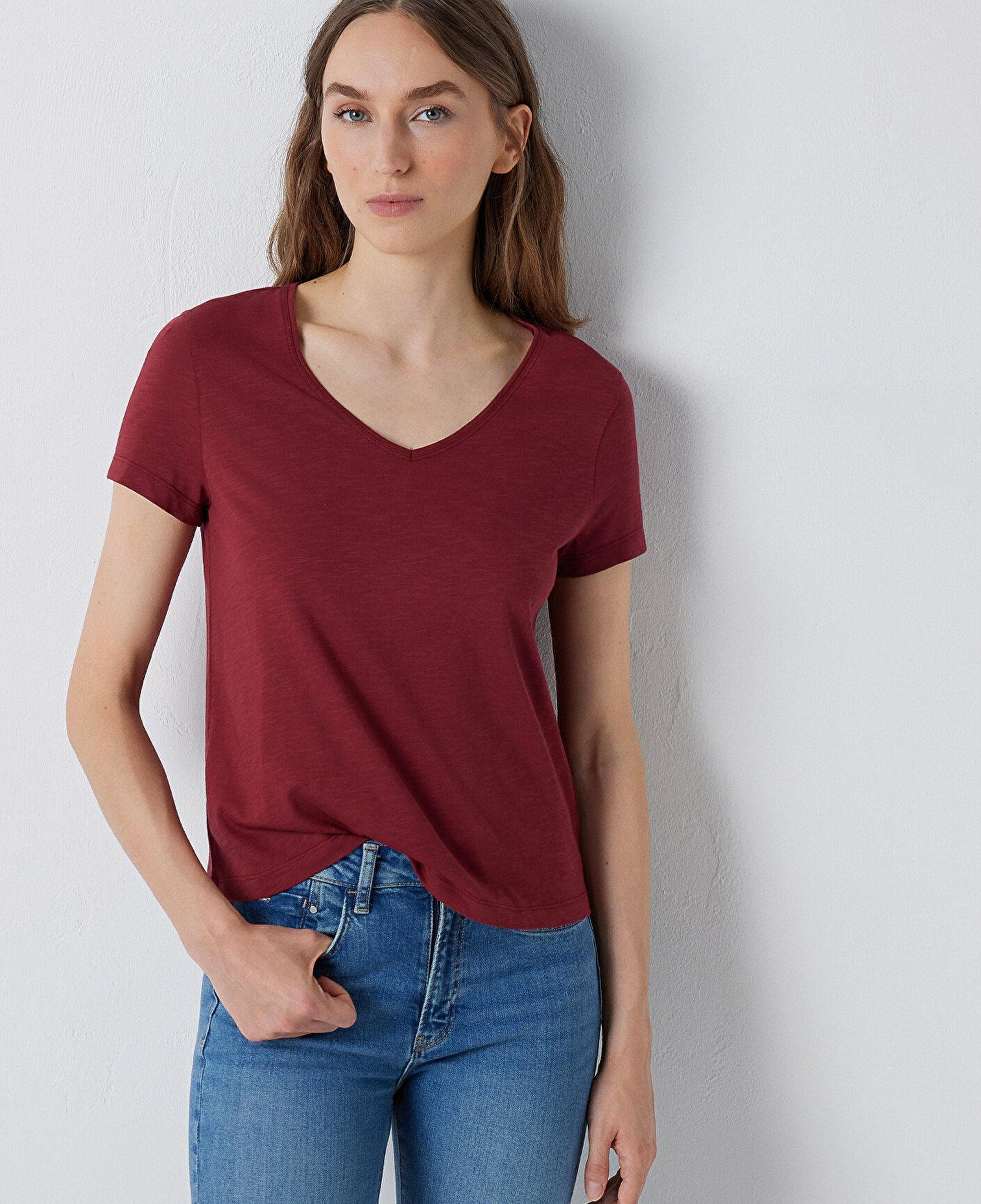 Mavi Kırmızı Basic Tişört Slim Fit / Dar Kesim 1614176-85347