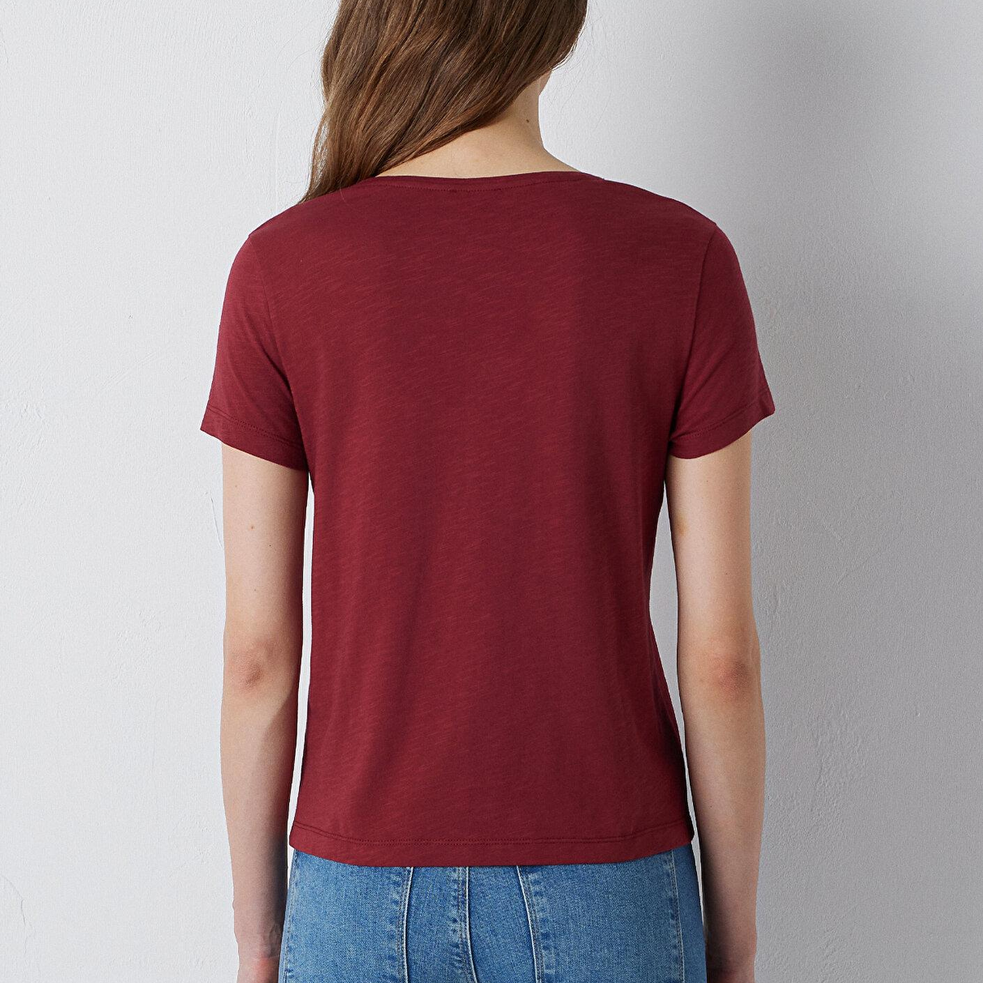 Mavi Kırmızı Basic Tişört Slim Fit / Dar Kesim 1614176-85347