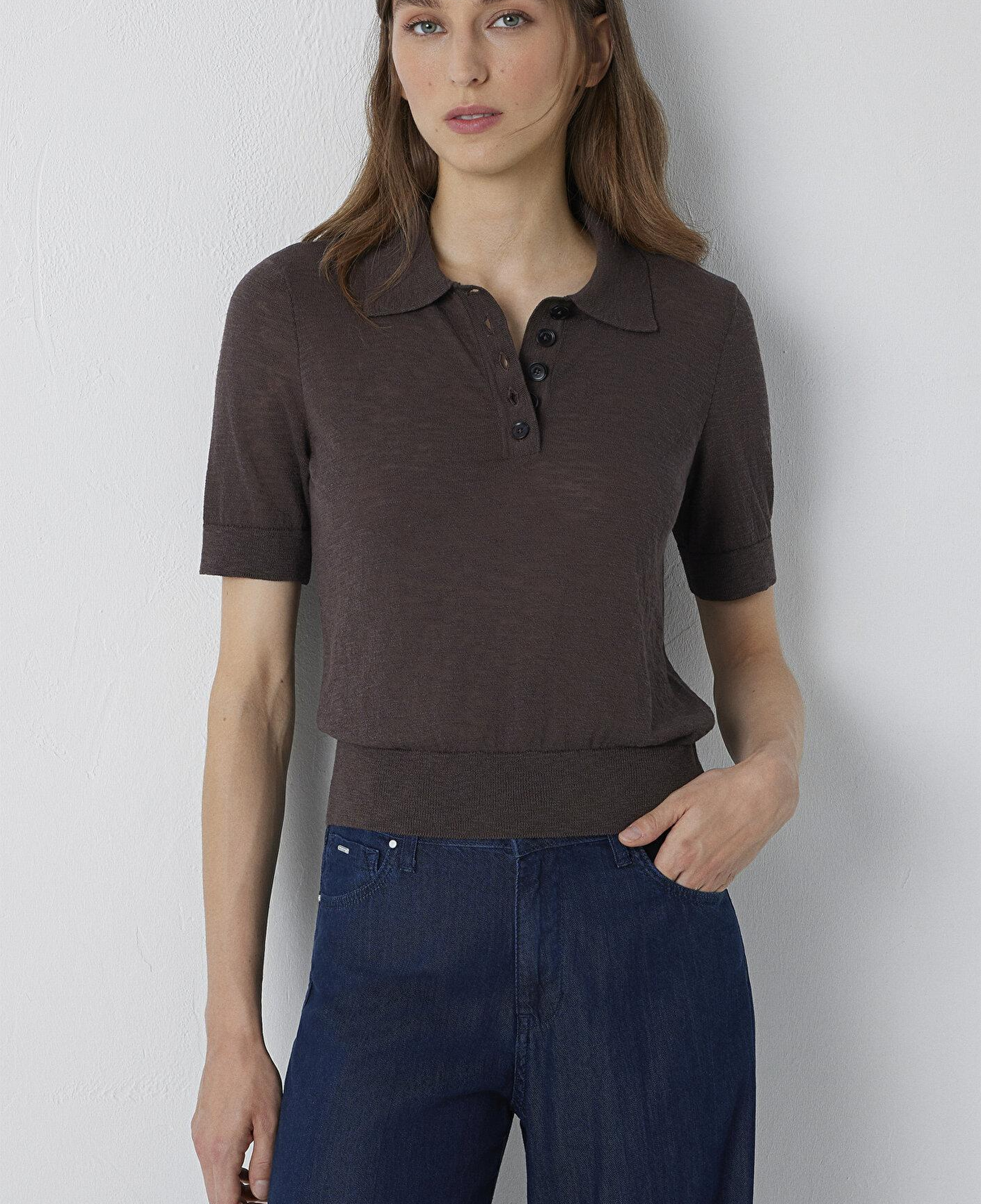 Mavi Kahverengi Triko Slim Fit / Dar Kesim 1710963-91100