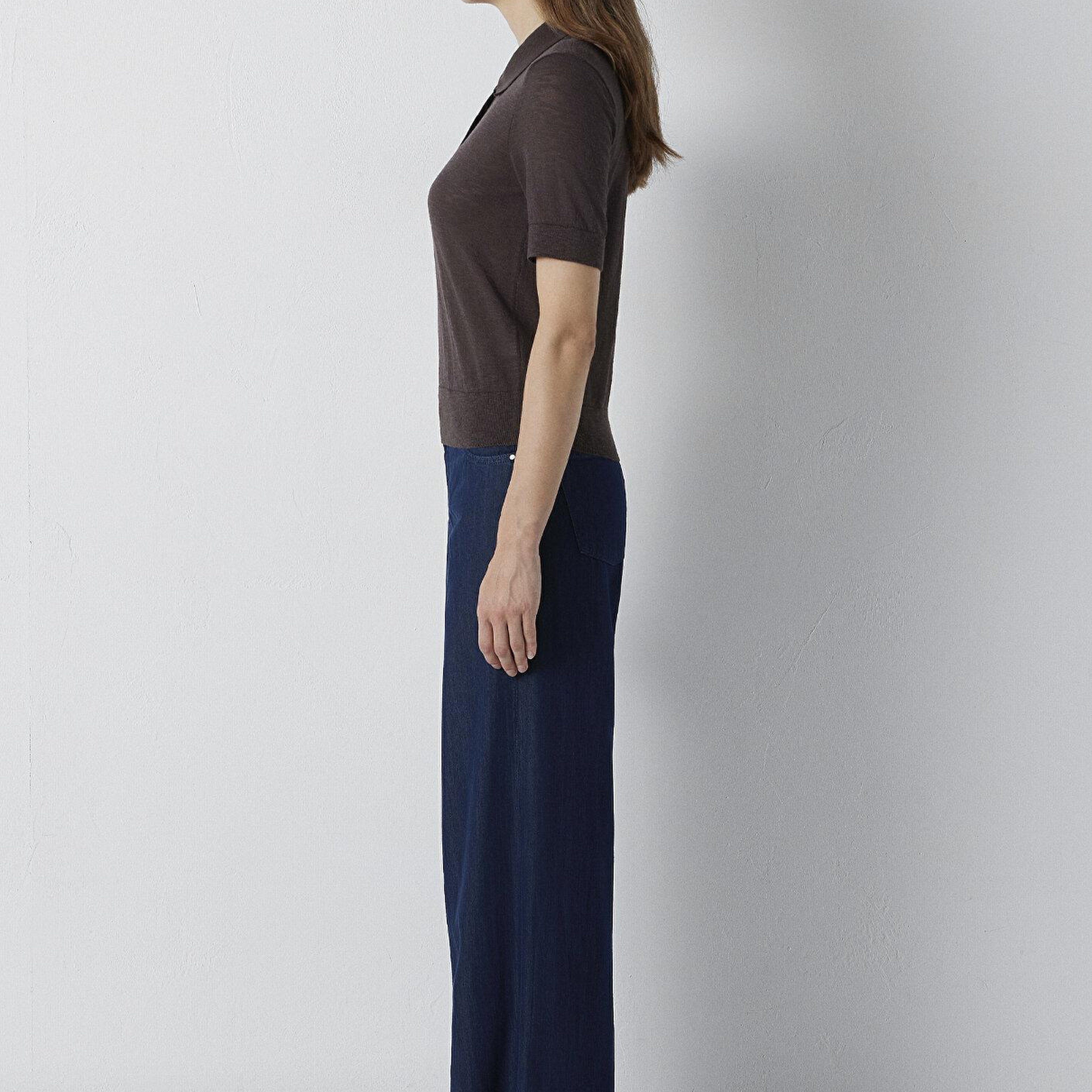 Mavi Kahverengi Triko Slim Fit / Dar Kesim 1710963-91100