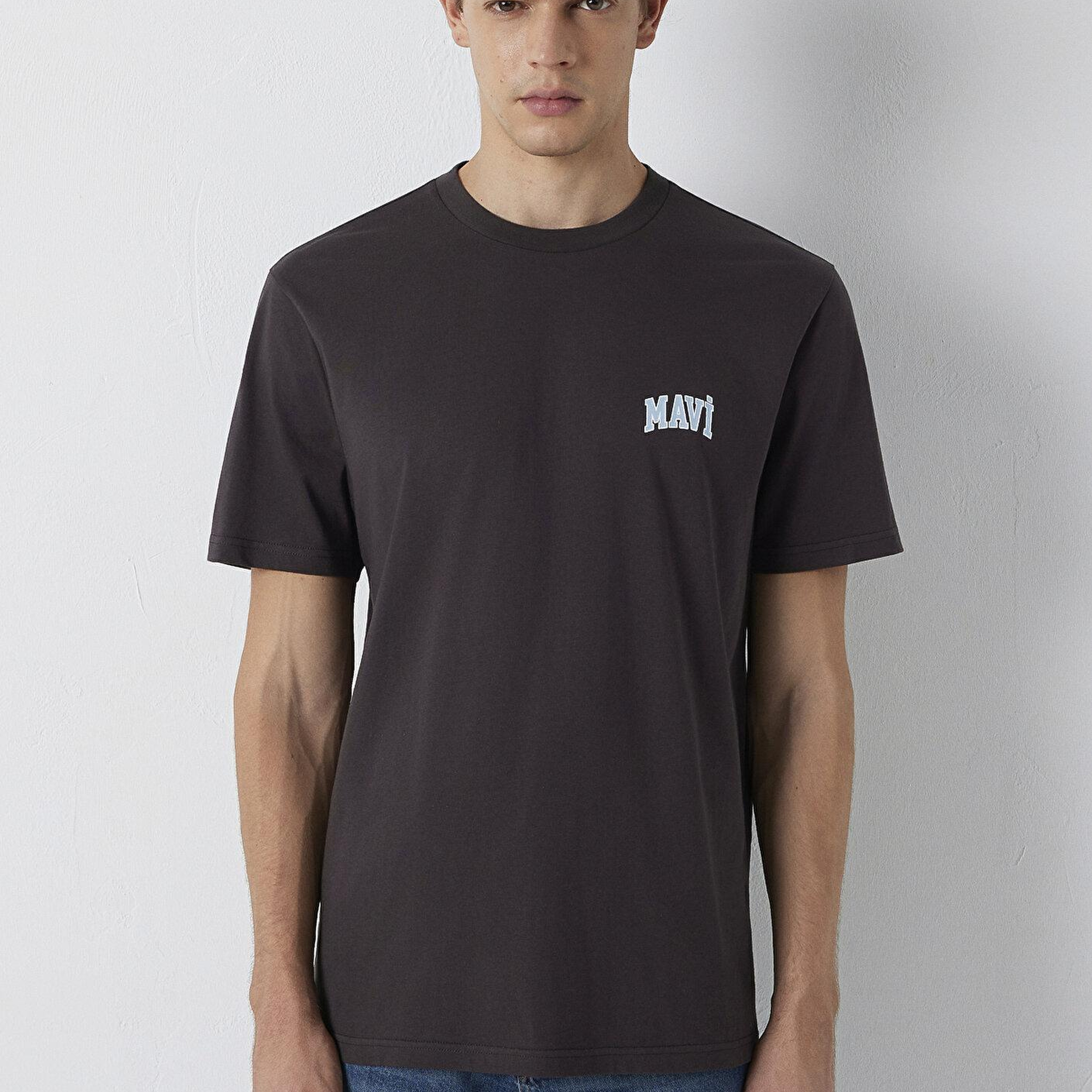 Mavi Mavi Logo Baskılı Kahverengi Tişört Regular Fit / Normal Kesim 0611714-70219