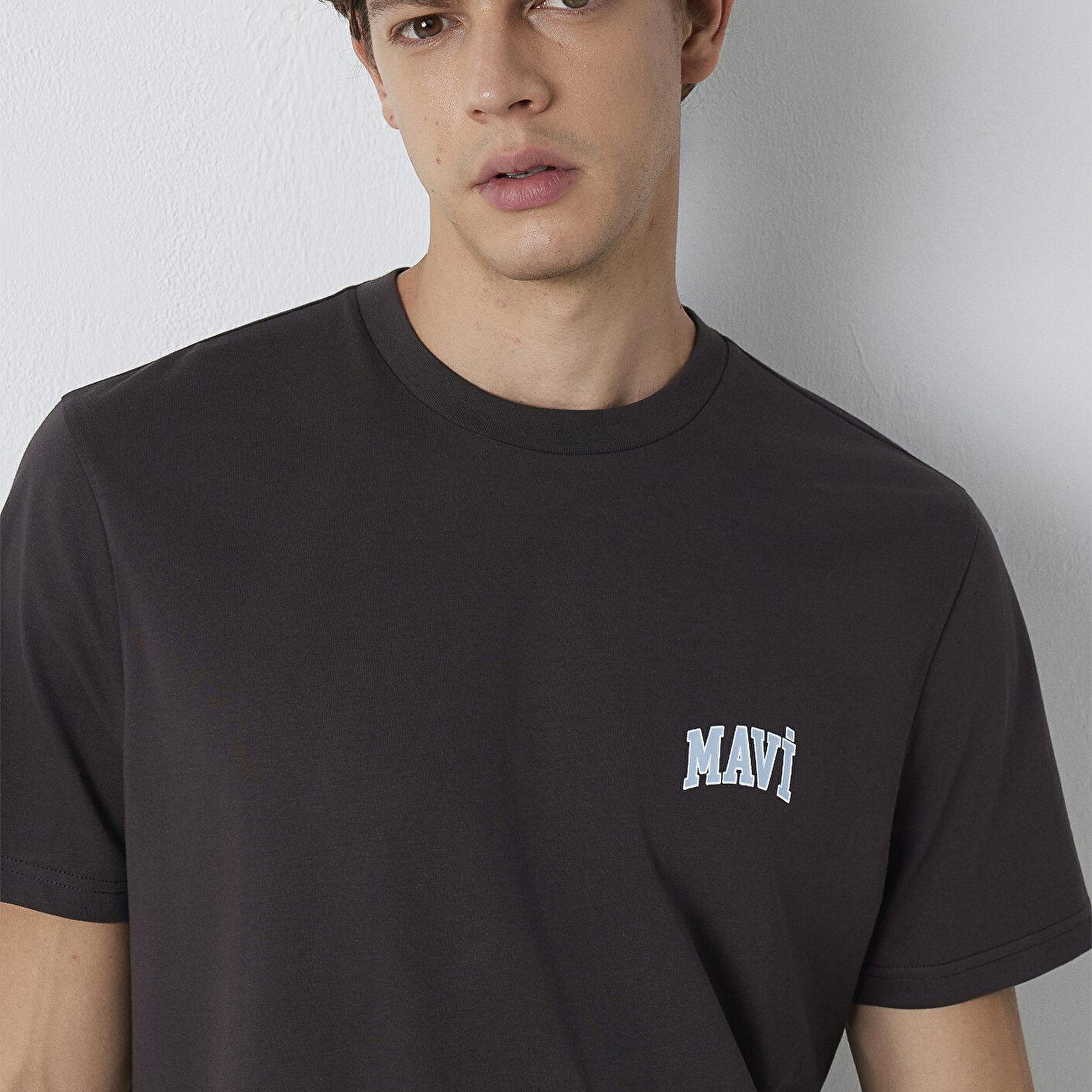 Mavi Mavi Logo Baskılı Kahverengi Tişört Regular Fit / Normal Kesim 0611714-70219