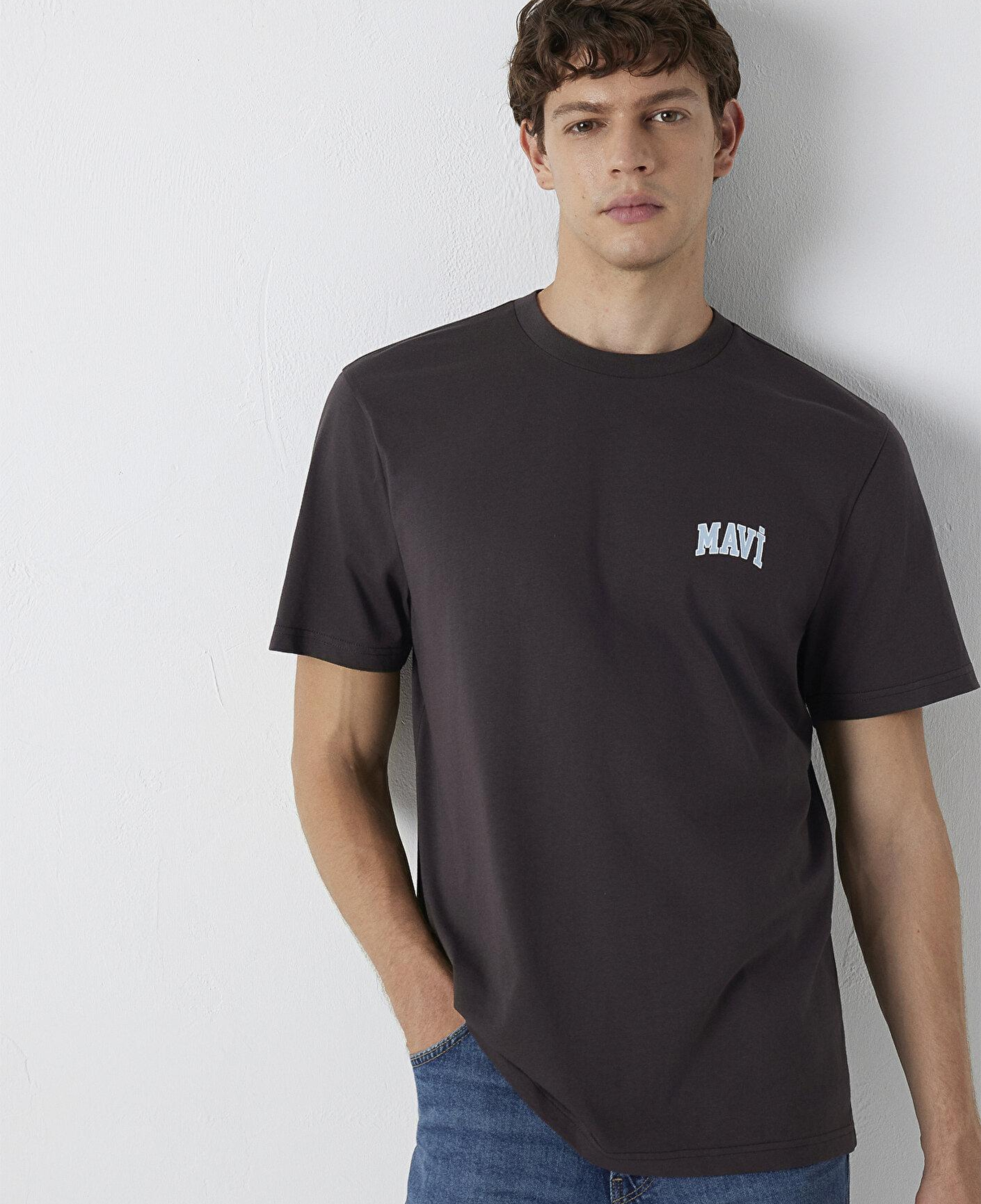 Mavi Mavi Logo Baskılı Kahverengi Tişört Regular Fit / Normal Kesim 0611714-70219
