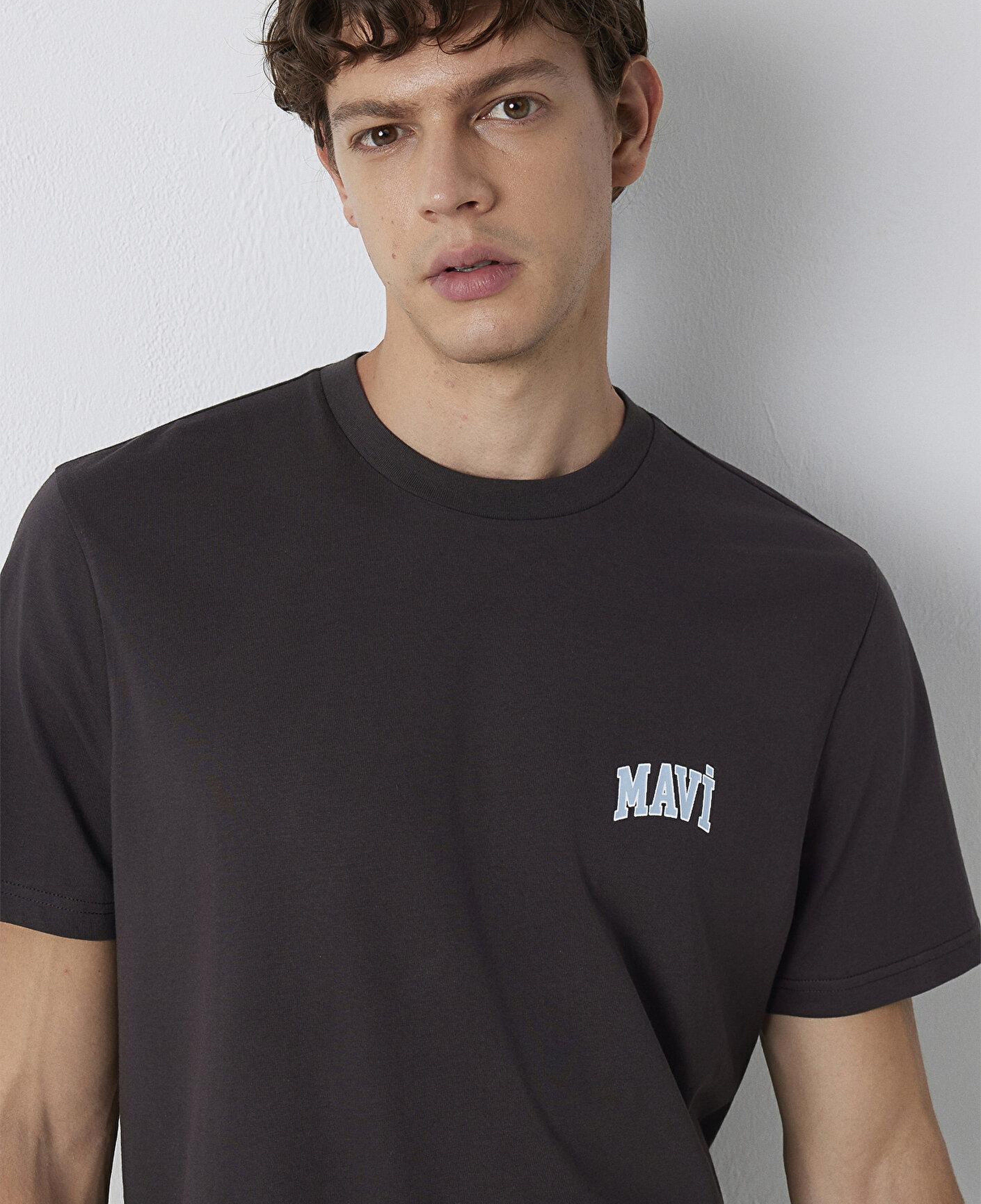 Mavi Mavi Logo Baskılı Kahverengi Tişört Regular Fit / Normal Kesim 0611714-70219