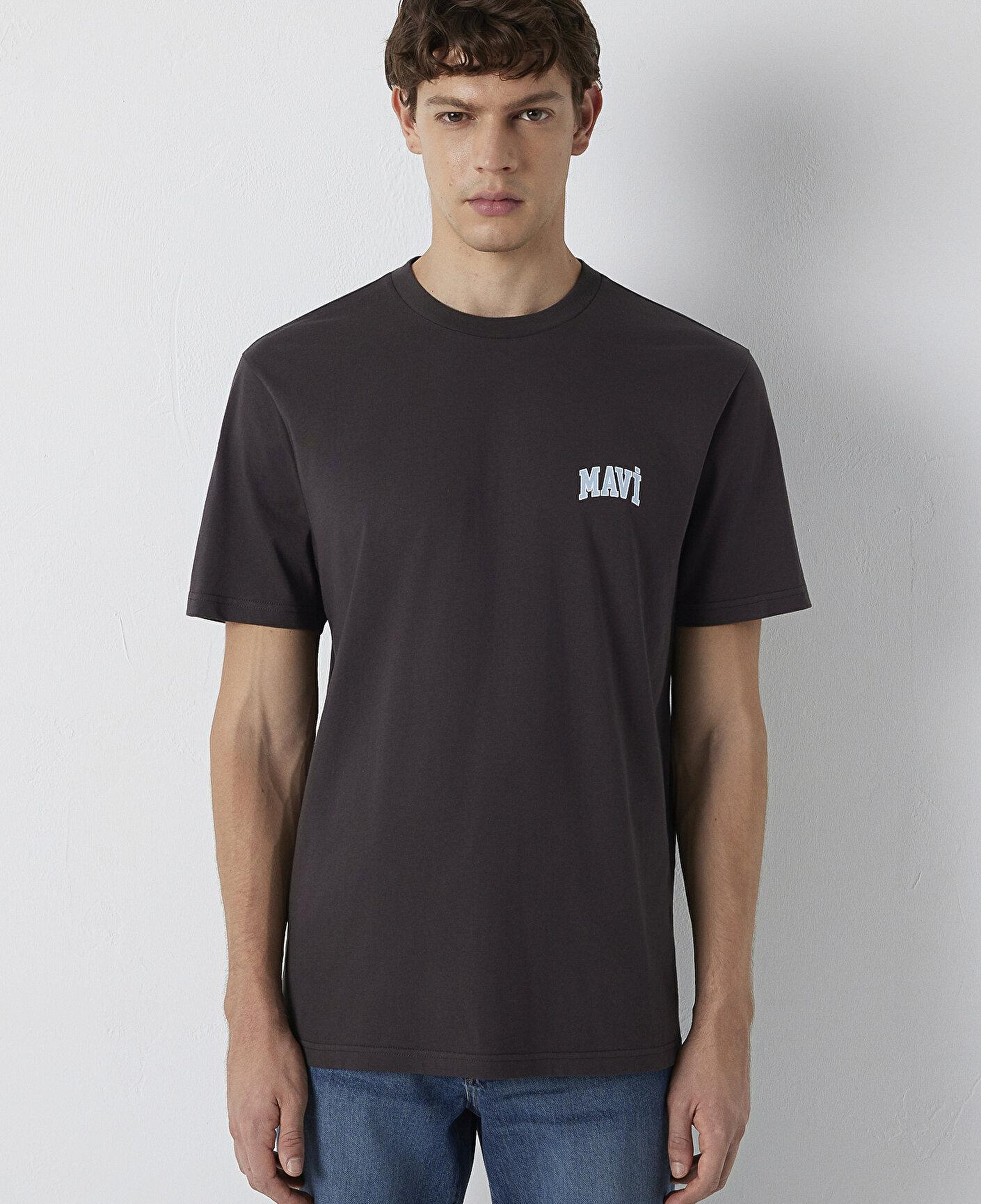 Mavi Mavi Logo Baskılı Kahverengi Tişört Regular Fit / Normal Kesim 0611714-70219