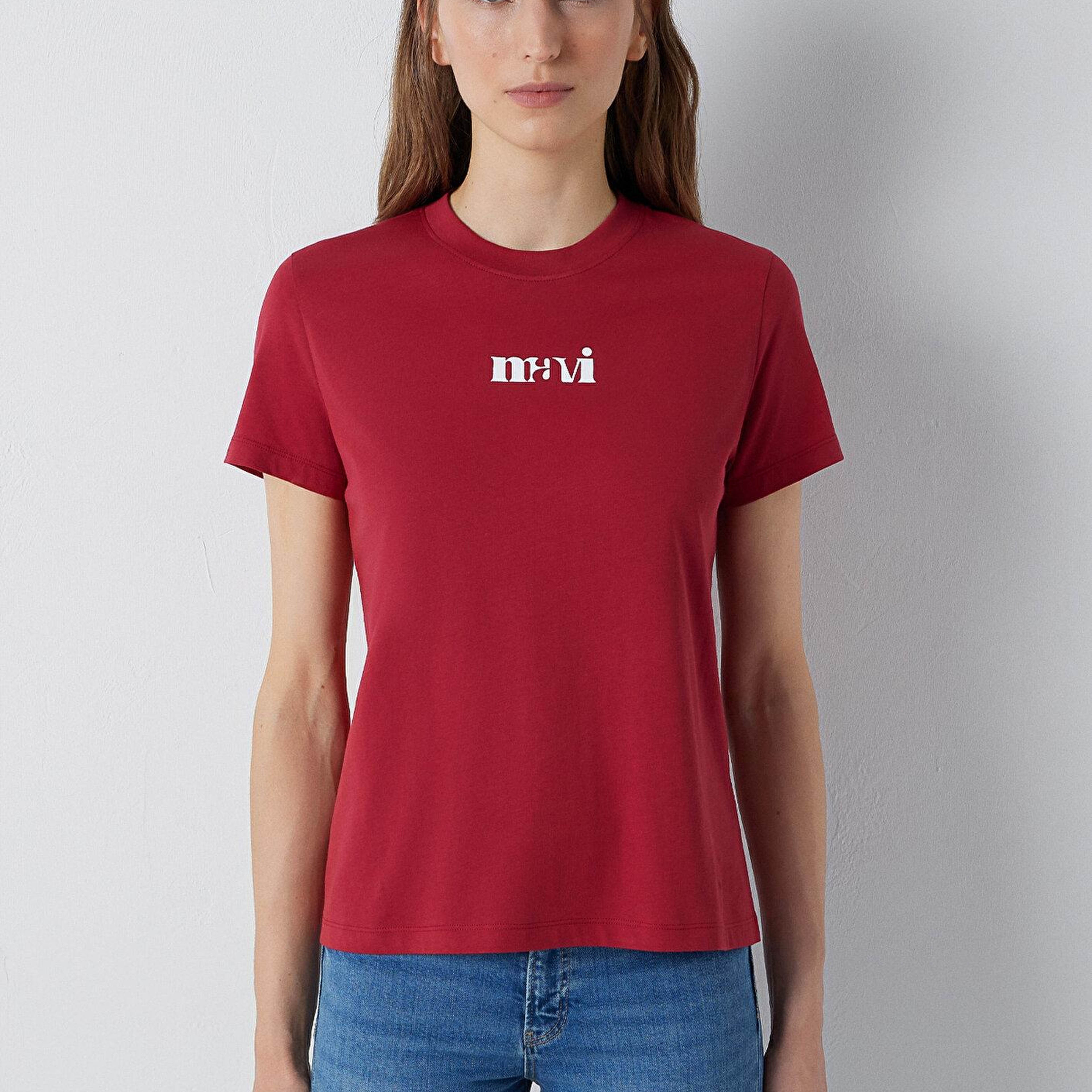 Mavi Mavi Logo Baskılı Kırmızı Tişört Regular Fit / Normal Kesim 1612241-70391