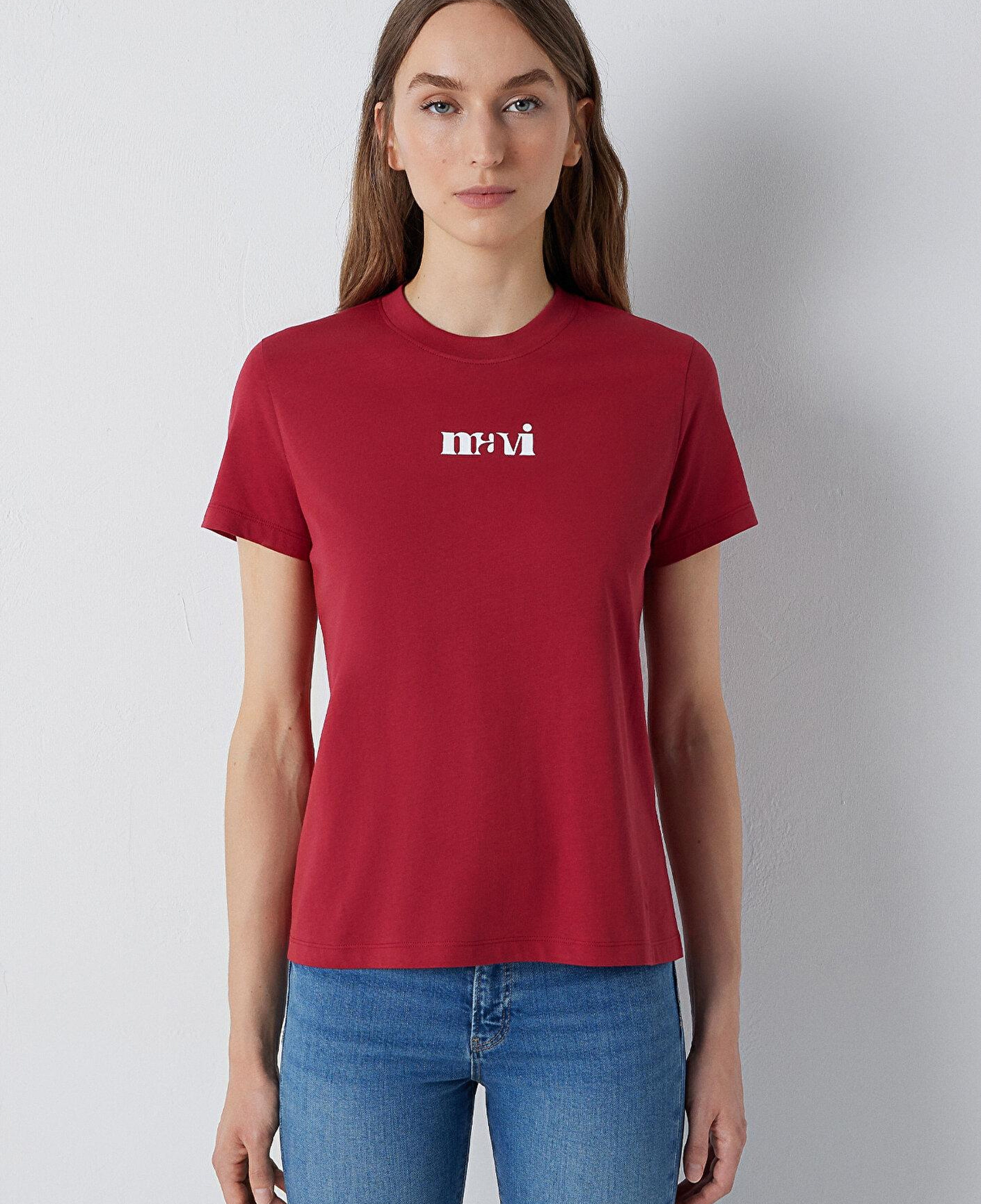 Mavi Mavi Logo Baskılı Kırmızı Tişört Regular Fit / Normal Kesim 1612241-70391