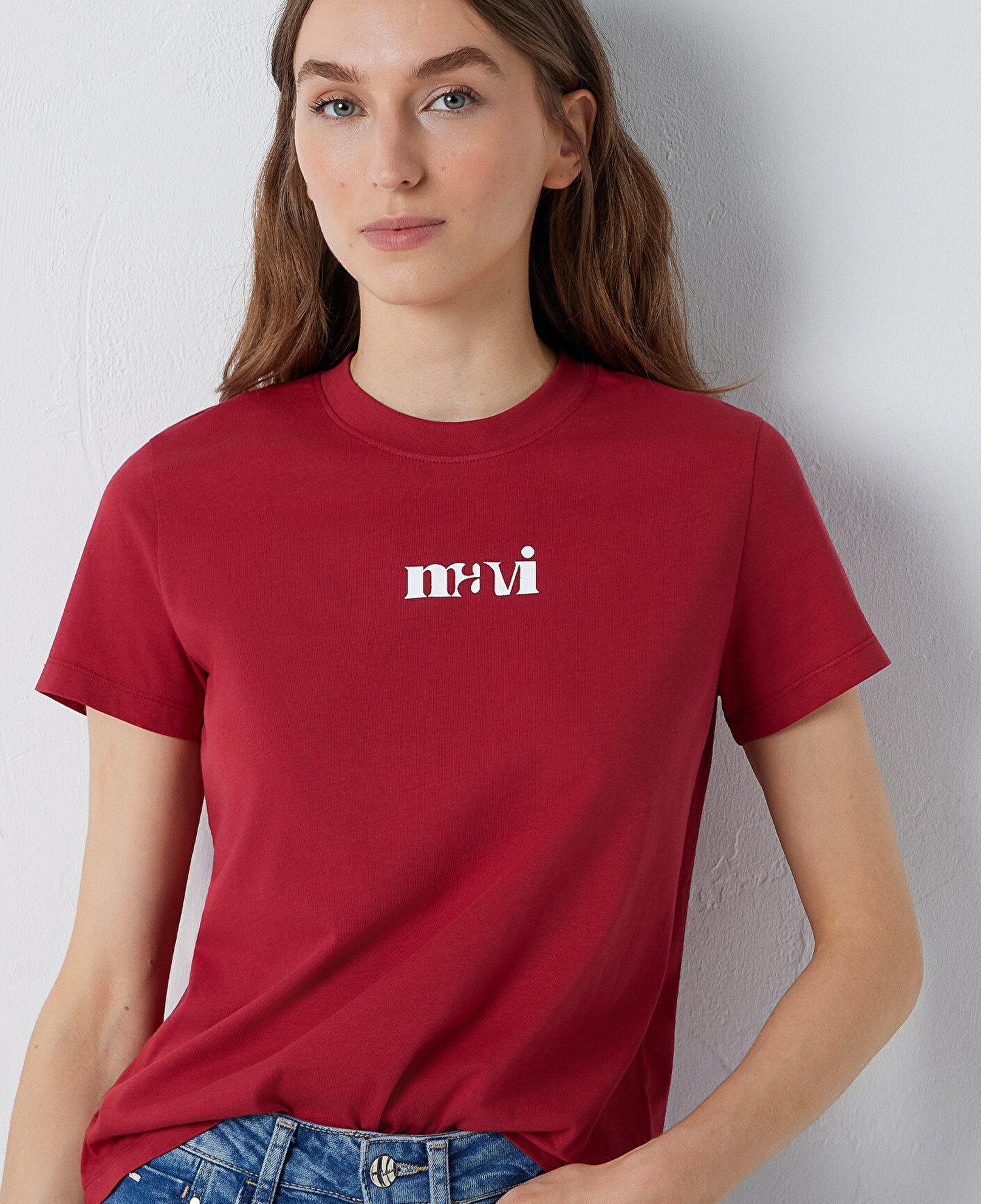 Mavi Mavi Logo Baskılı Kırmızı Tişört Regular Fit / Normal Kesim 1612241-70391