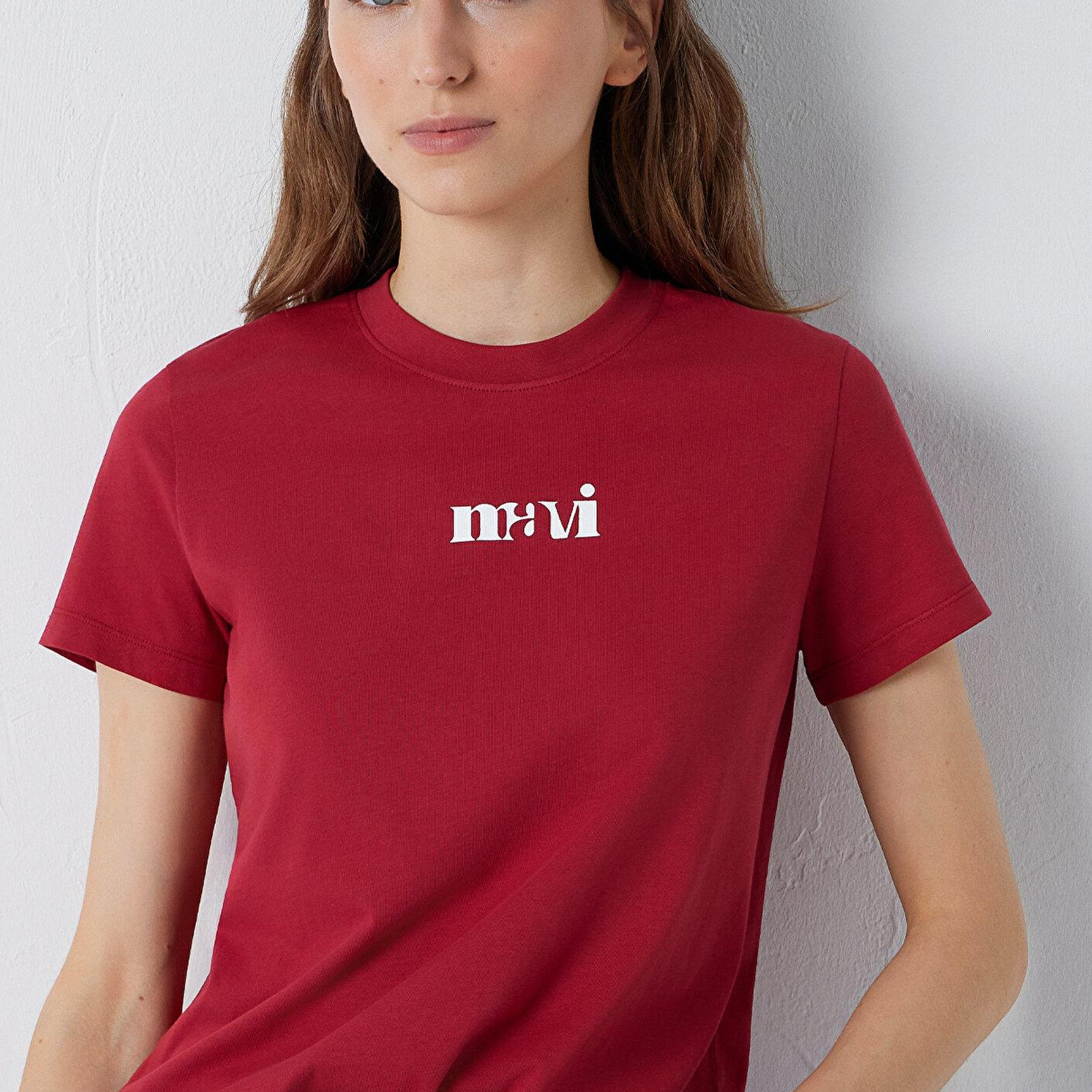 Mavi Mavi Logo Baskılı Kırmızı Tişört Regular Fit / Normal Kesim 1612241-70391