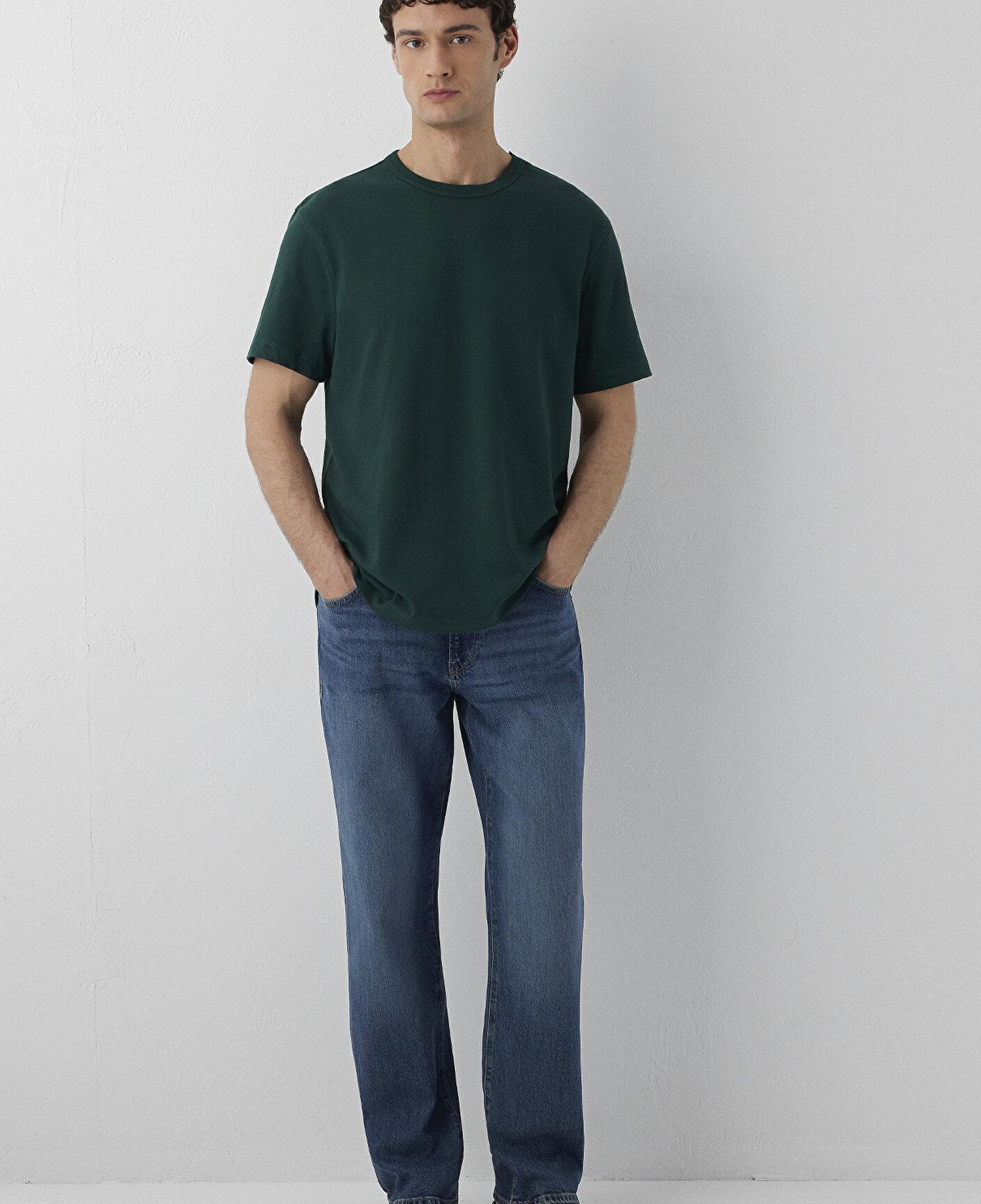Mavi Yeşil Basic Tişört Regular Fit / Normal Kesim 0613509-85173