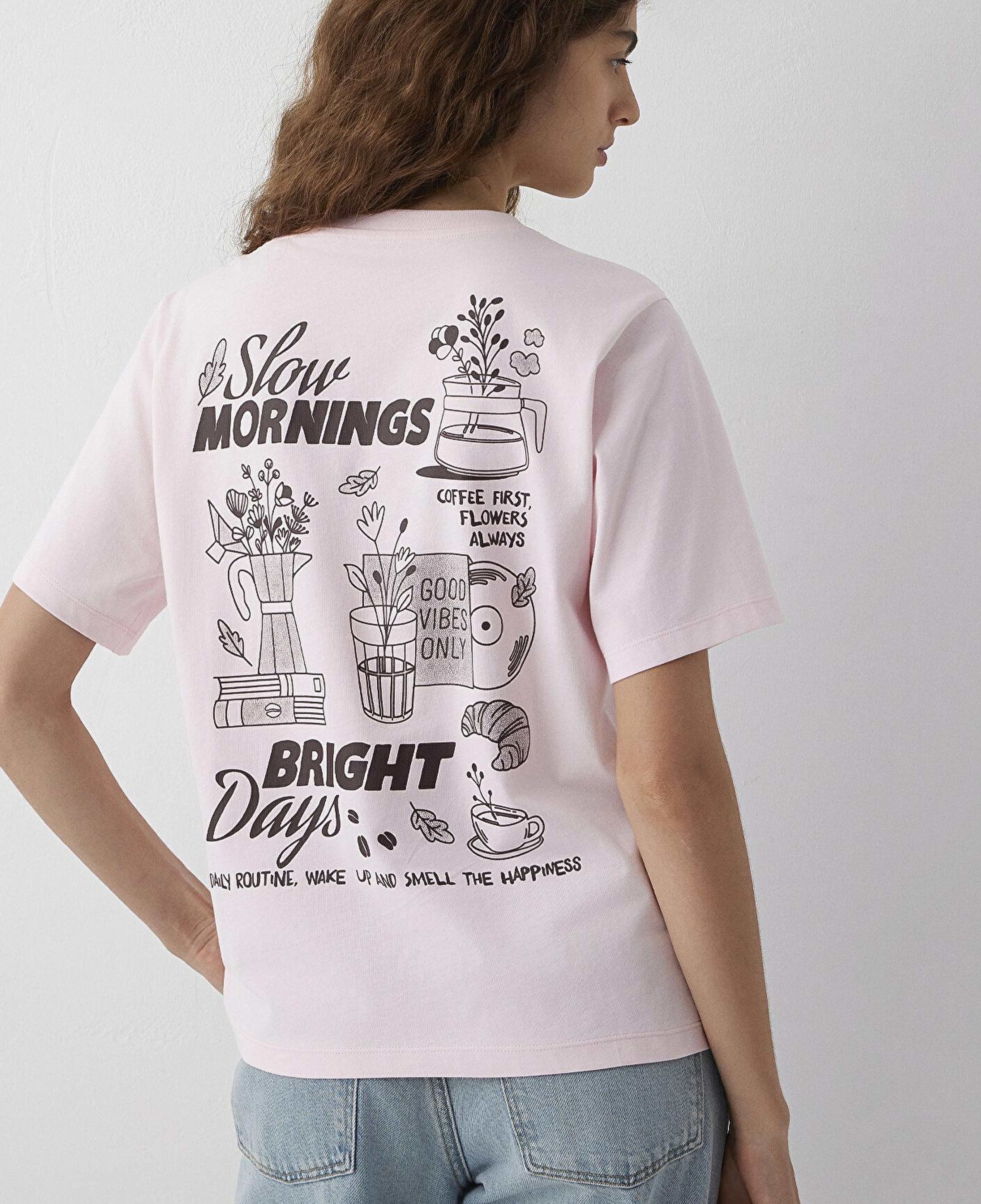 Mavi Slogan Baskılı Pembe Tişört Regular Fit / Normal Kesim 1614165-89200