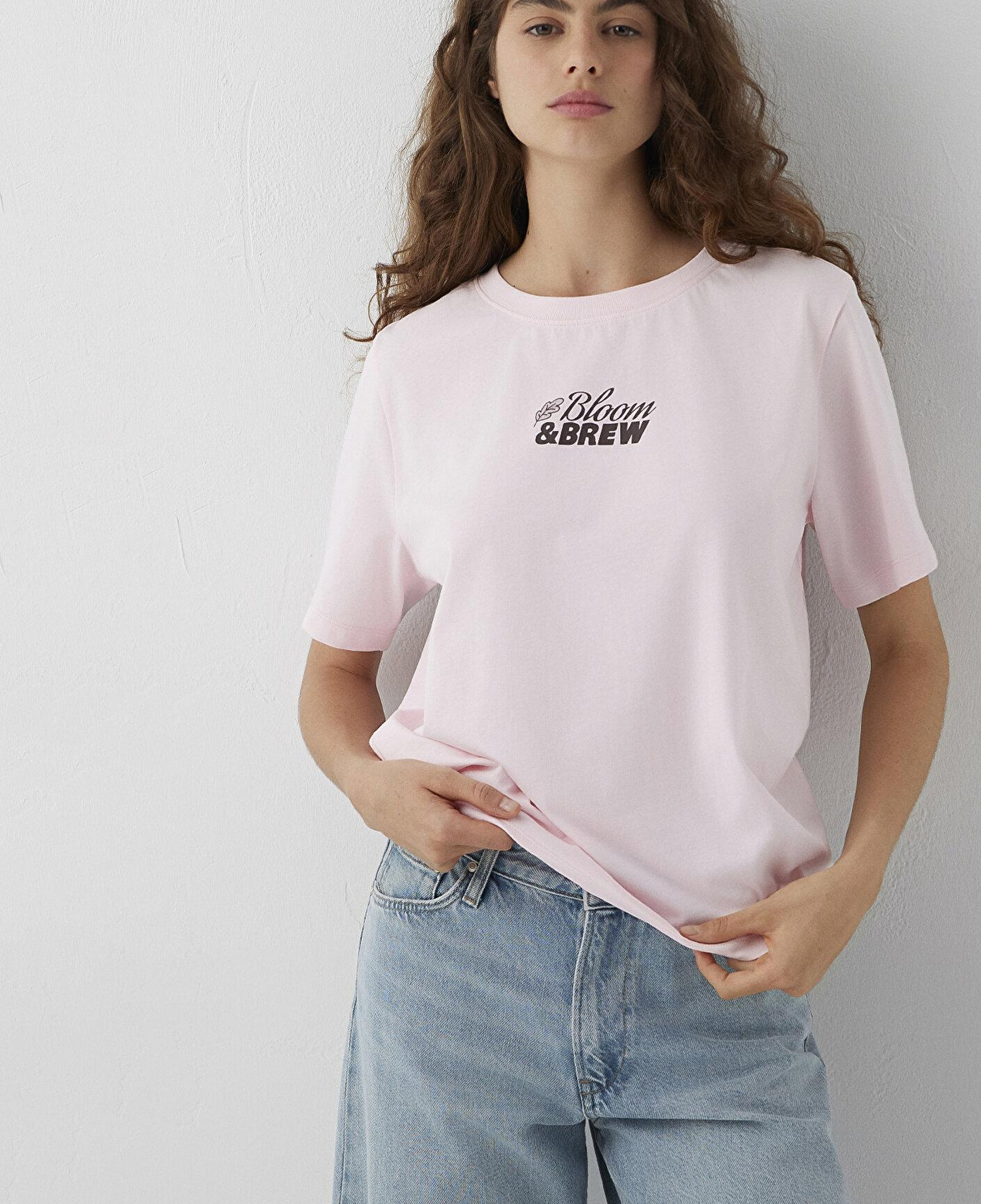Mavi Slogan Baskılı Pembe Tişört Regular Fit / Normal Kesim 1614165-89200