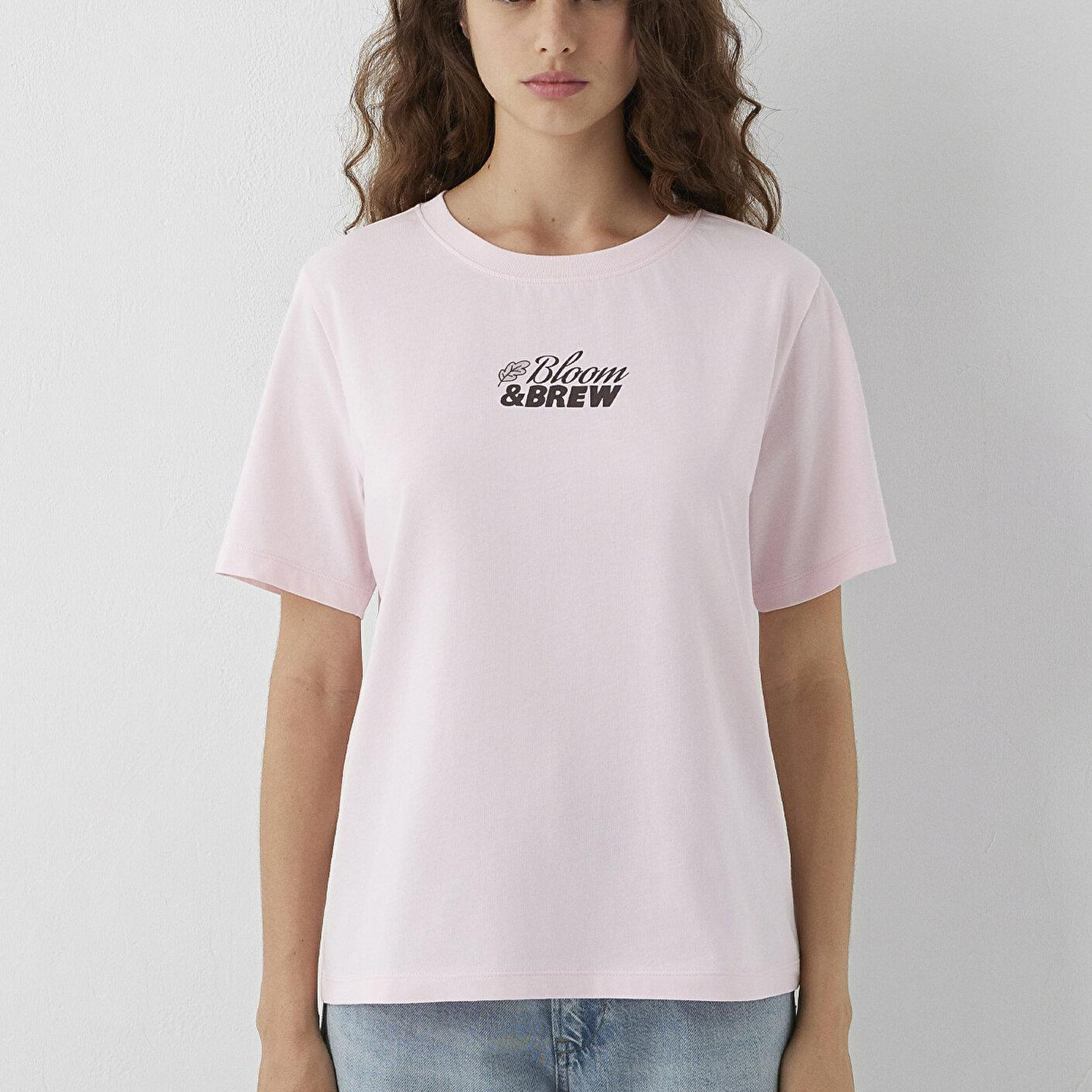 Mavi Slogan Baskılı Pembe Tişört Regular Fit / Normal Kesim 1614165-89200