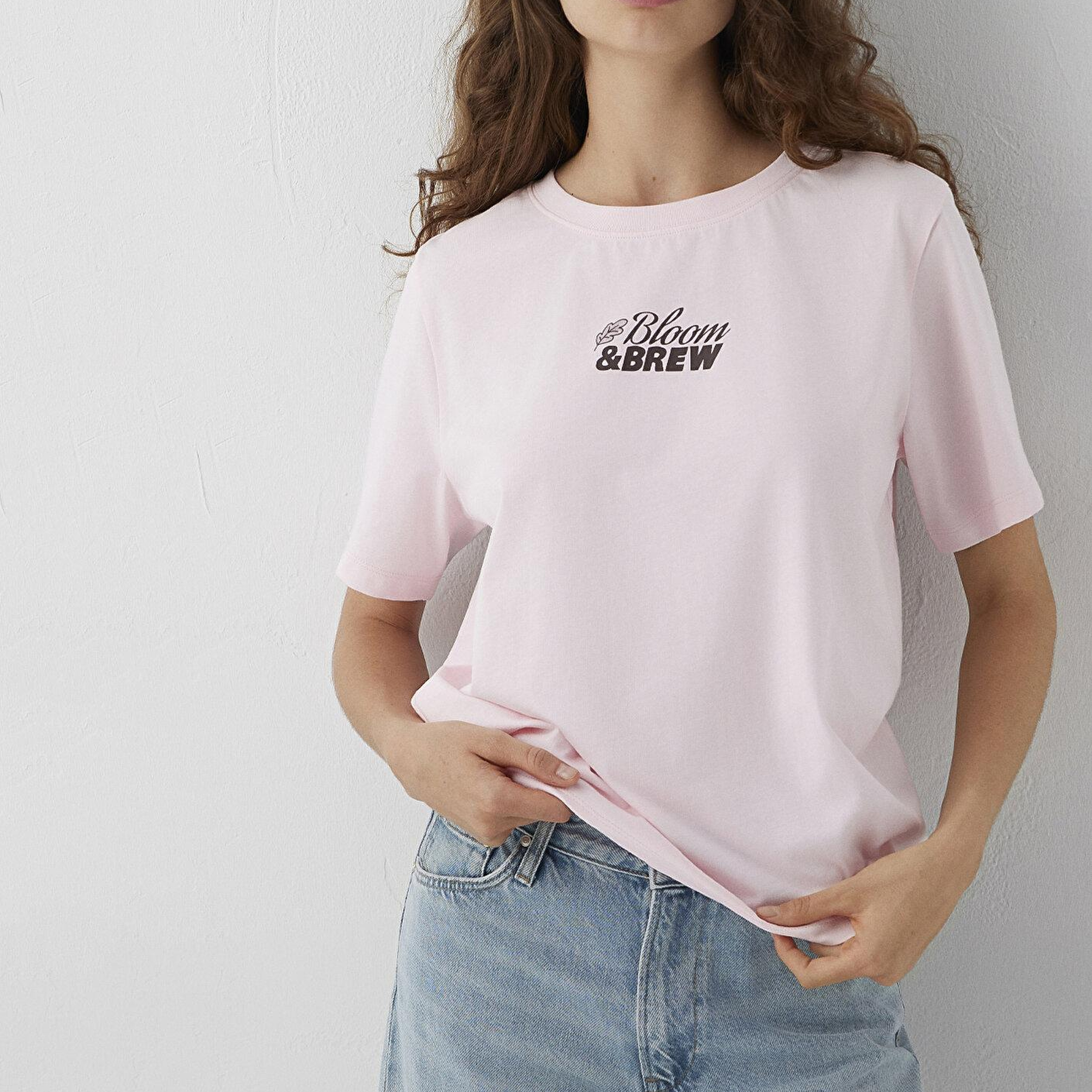 Mavi Slogan Baskılı Pembe Tişört Regular Fit / Normal Kesim 1614165-89200