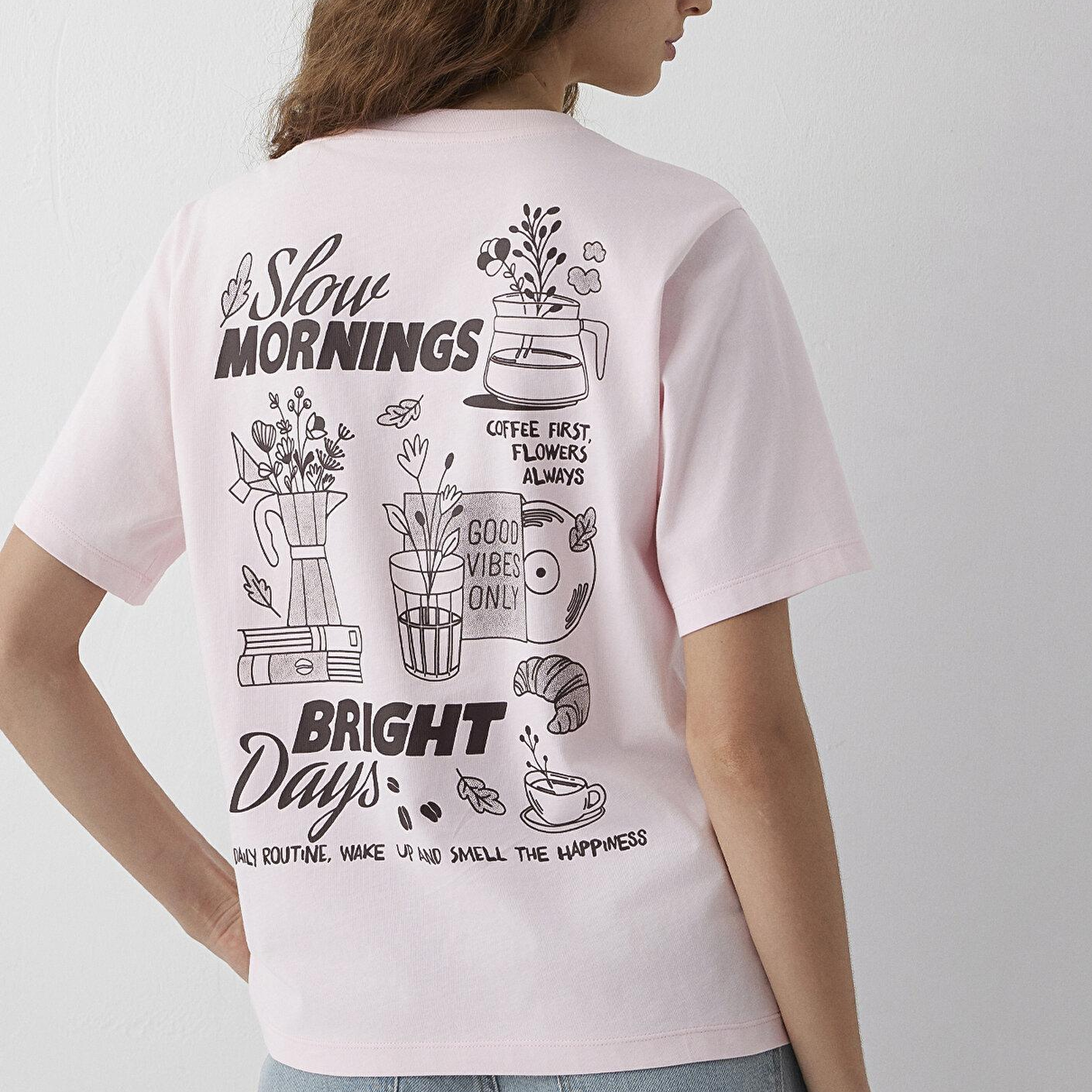 Mavi Slogan Baskılı Pembe Tişört Regular Fit / Normal Kesim 1614165-89200