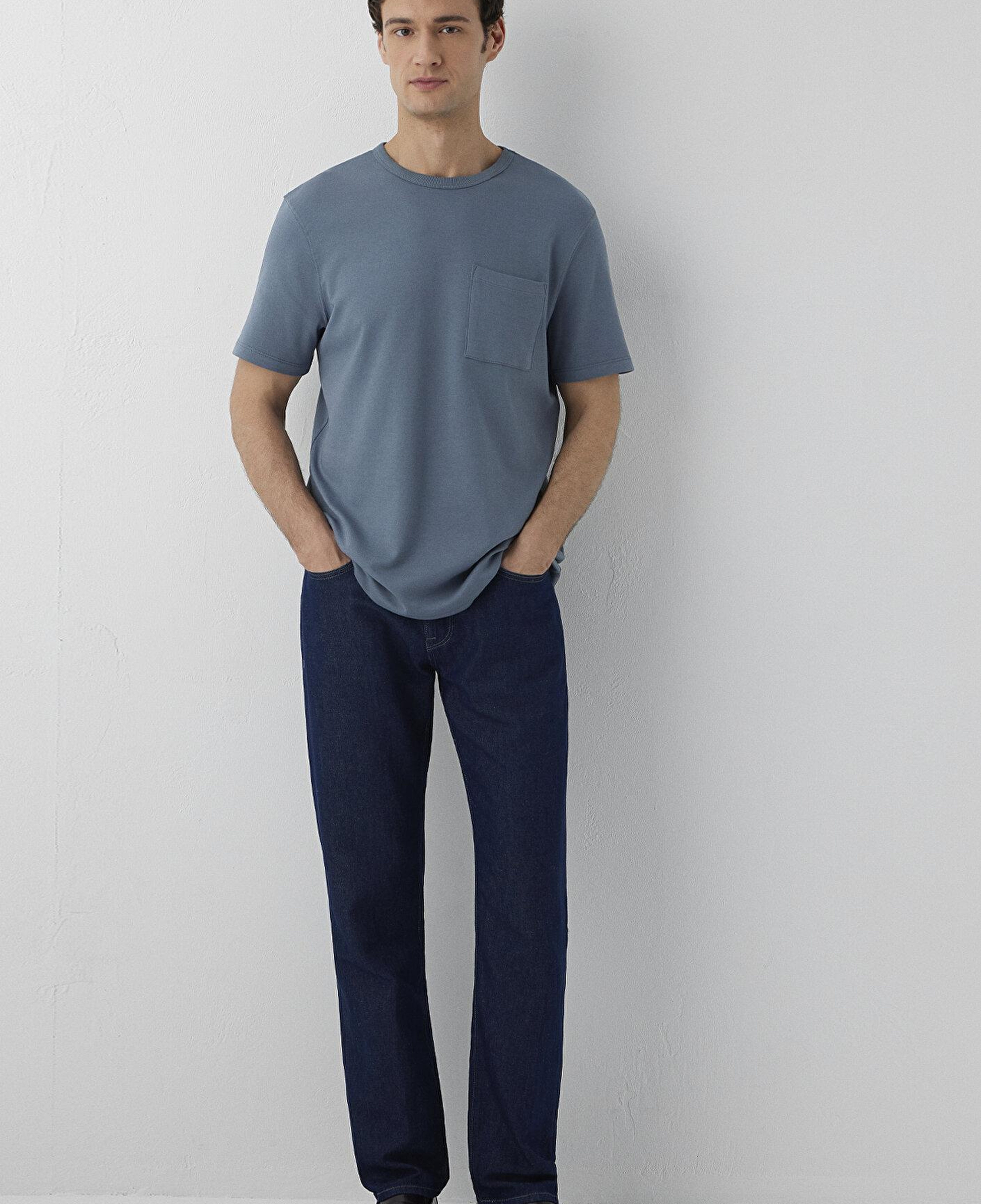 Mavi Gri Basic Tişört Regular Fit / Normal Kesim 0613540-80889