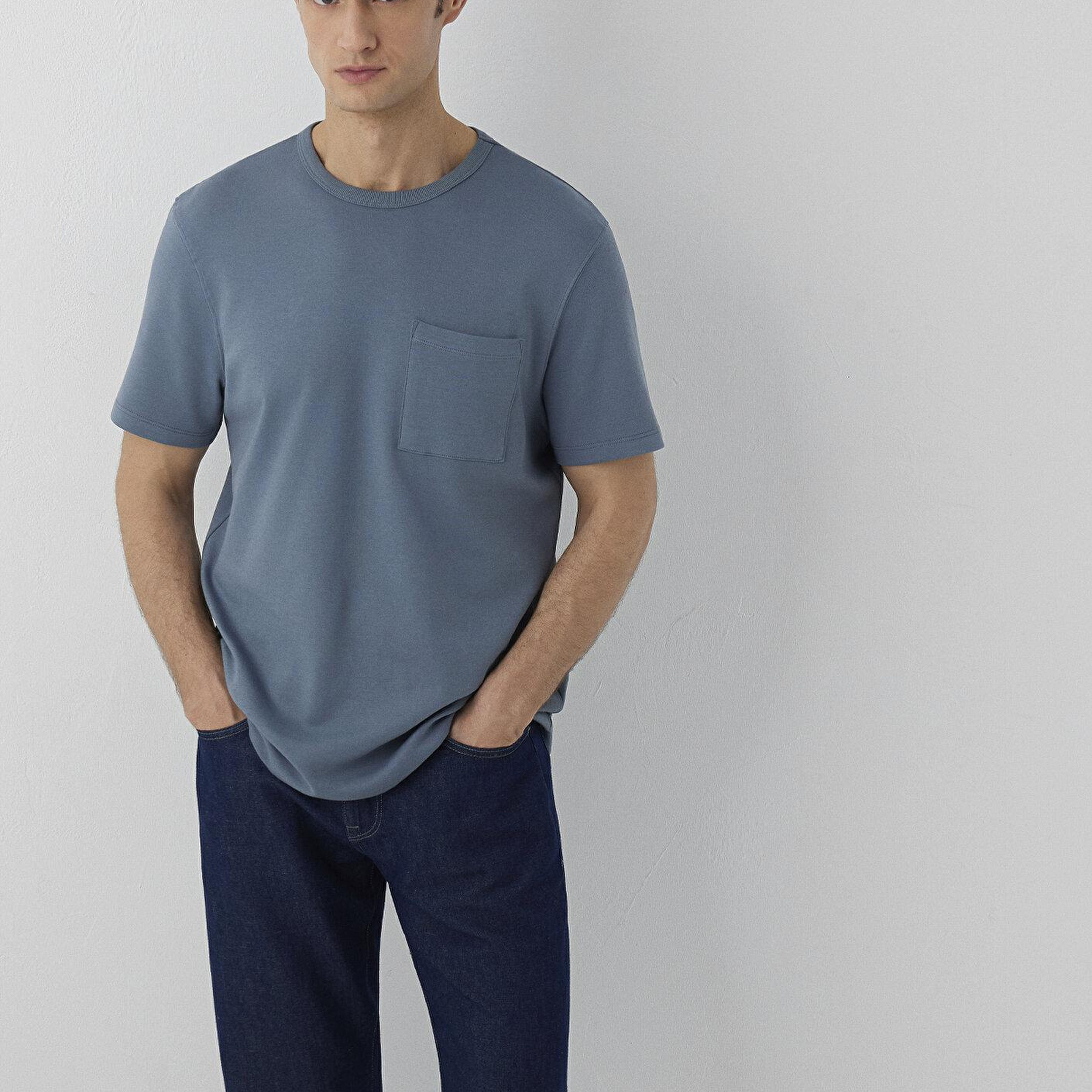 Mavi Gri Basic Tişört Regular Fit / Normal Kesim 0613540-80889