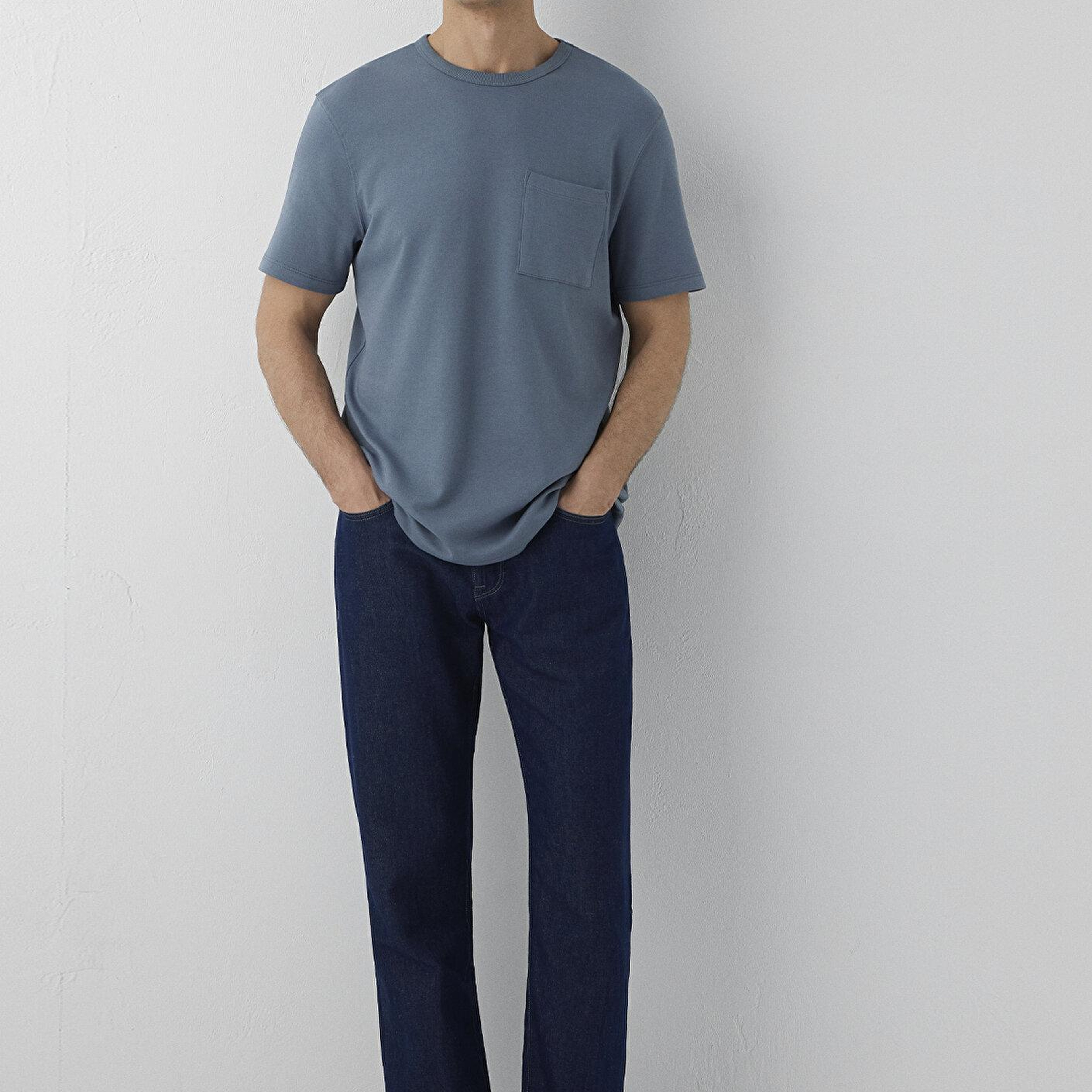 Mavi Gri Basic Tişört Regular Fit / Normal Kesim 0613540-80889