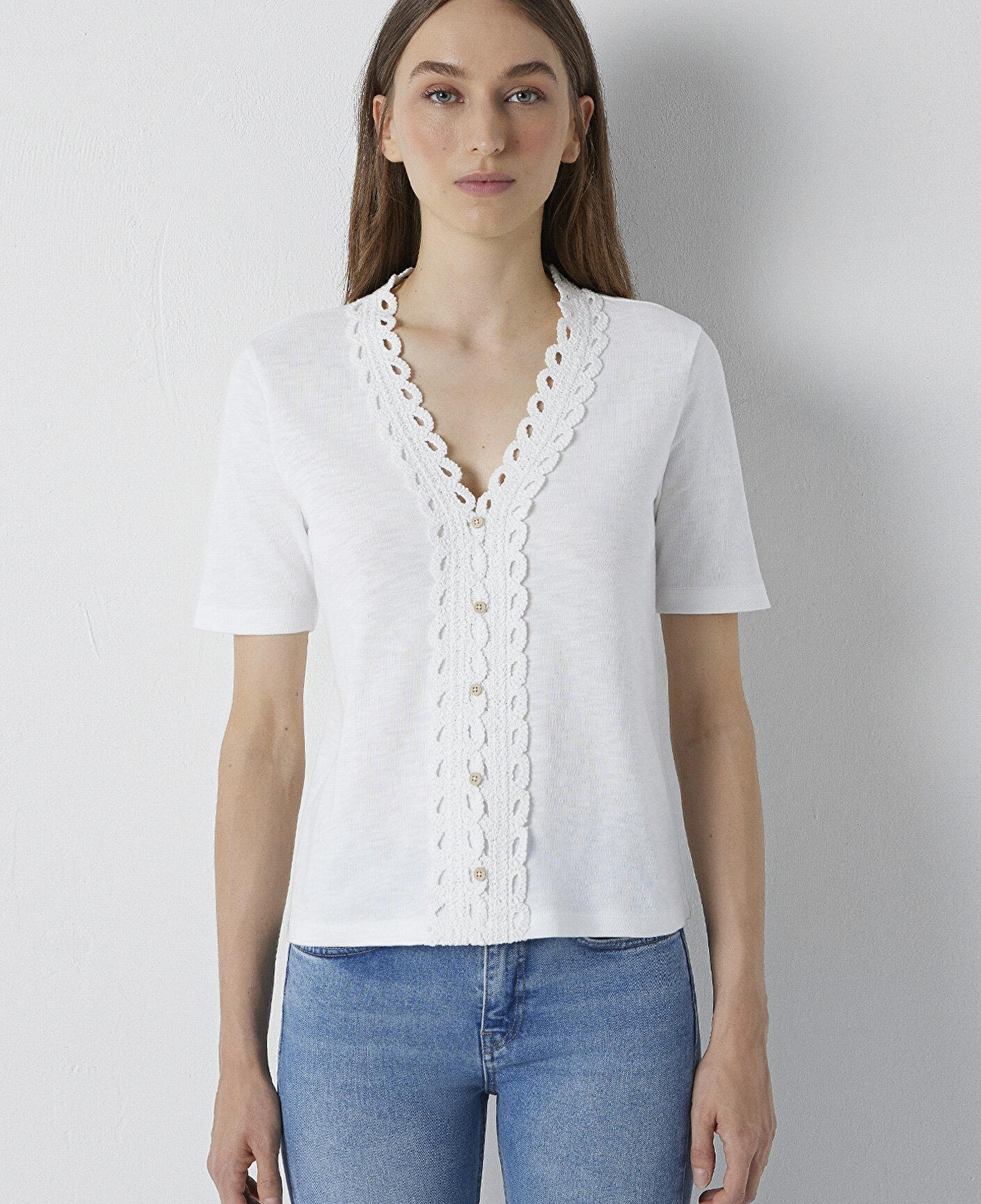 Mavi Ekru Tişört Semi Slim Fit / Yarı Dar Kesim 1614134-70057
