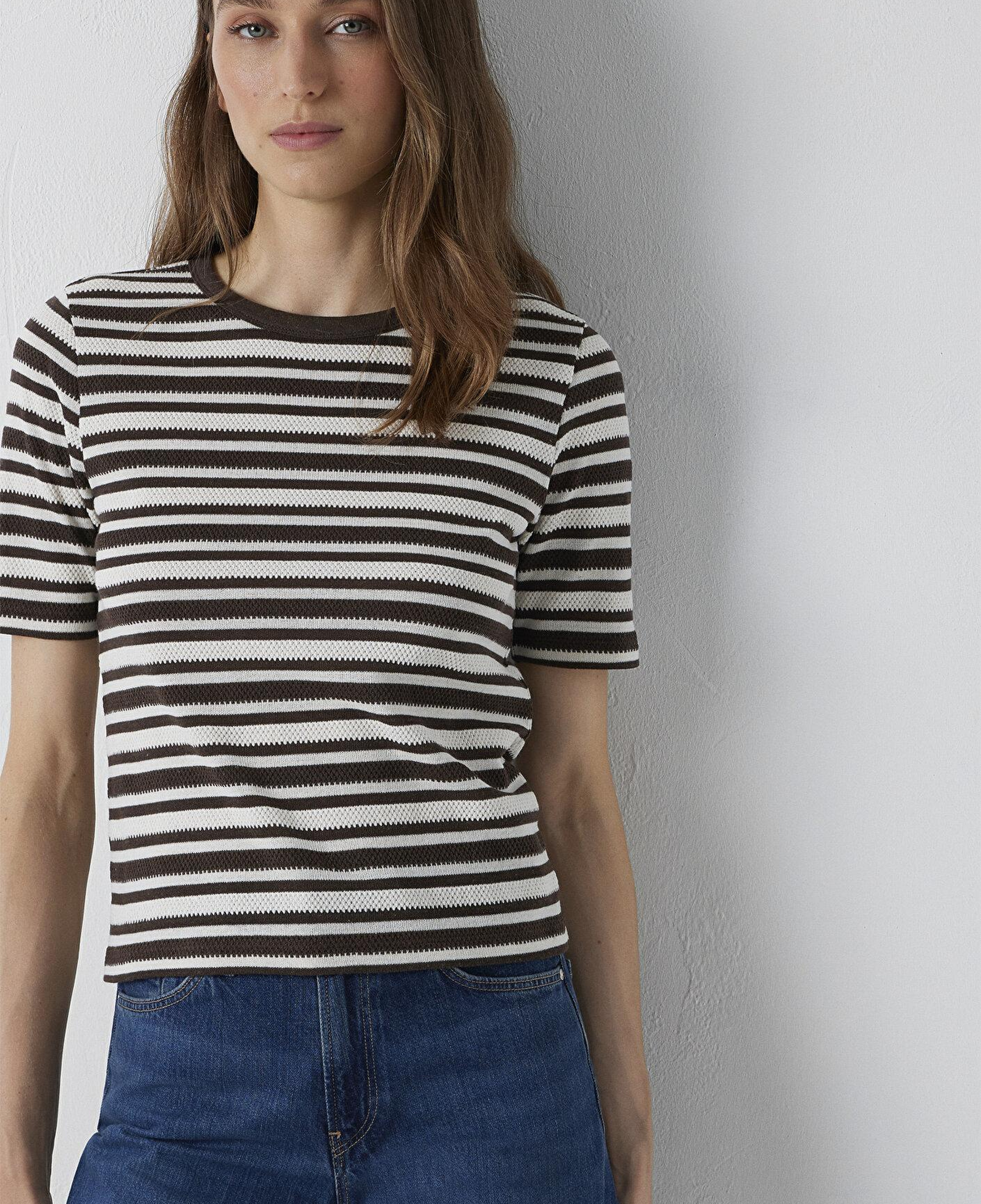 Mavi Çizgili Tişört Slim Fit / Dar Kesim 1614213-91585