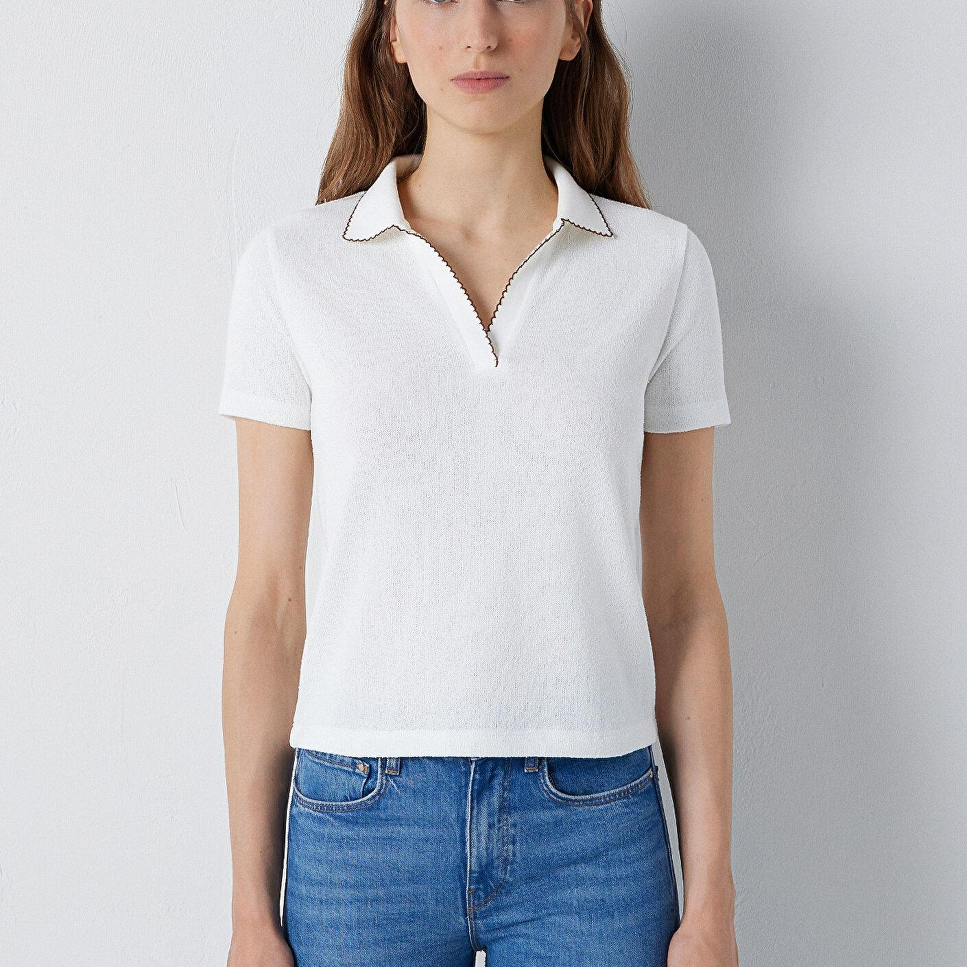 Mavi Ekru Polo Tişört Semi Slim Fit / Yarı Dar Kesim 1614208-70057