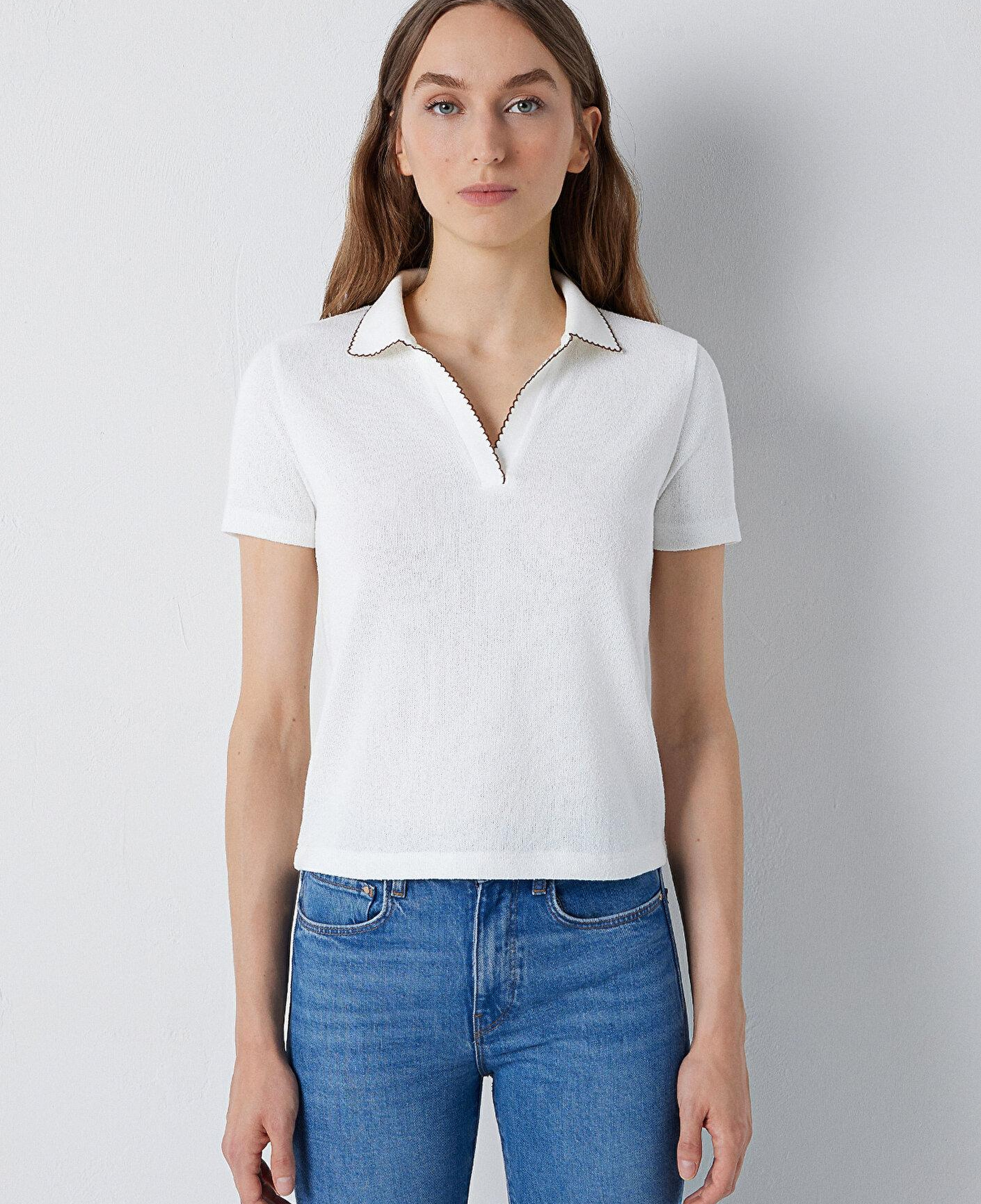 Mavi Ekru Polo Tişört Semi Slim Fit / Yarı Dar Kesim 1614208-70057