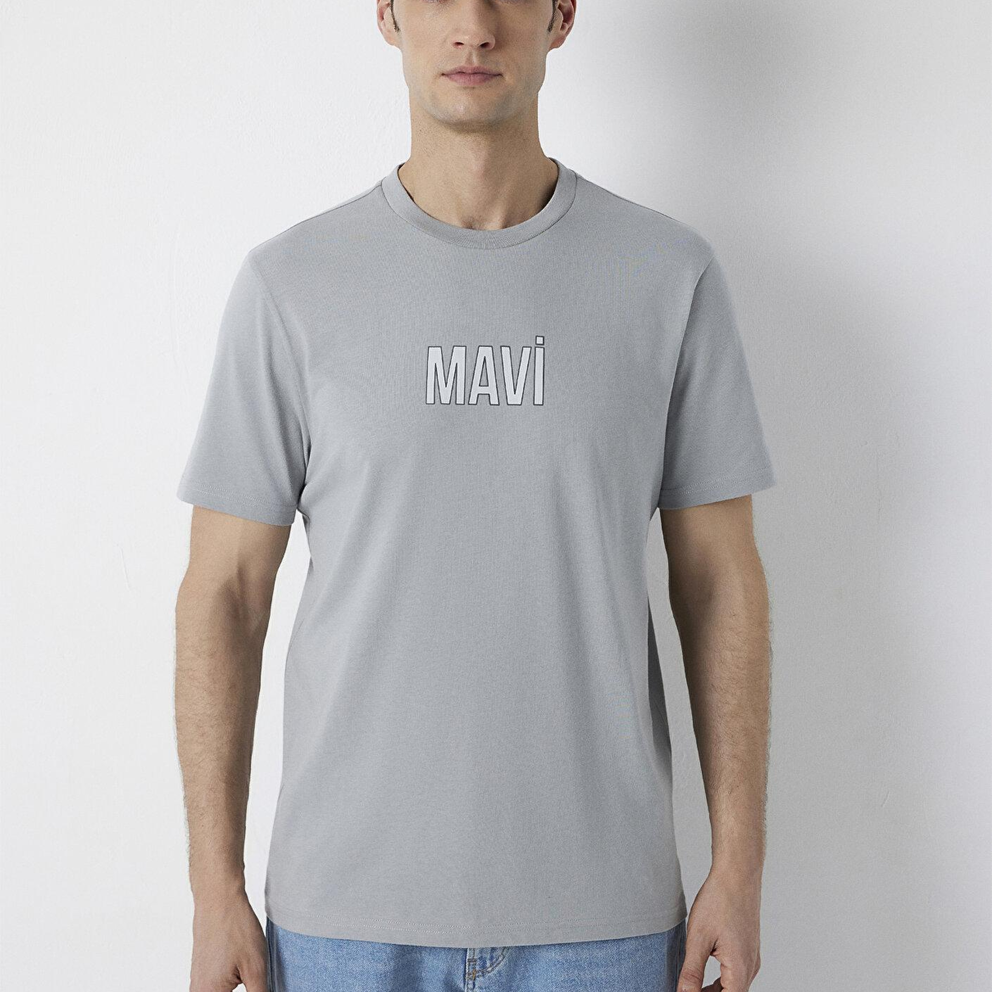 Mavi Mavi Logo Gri Tişört Regular Fit / Normal Kesim 0613186-70098