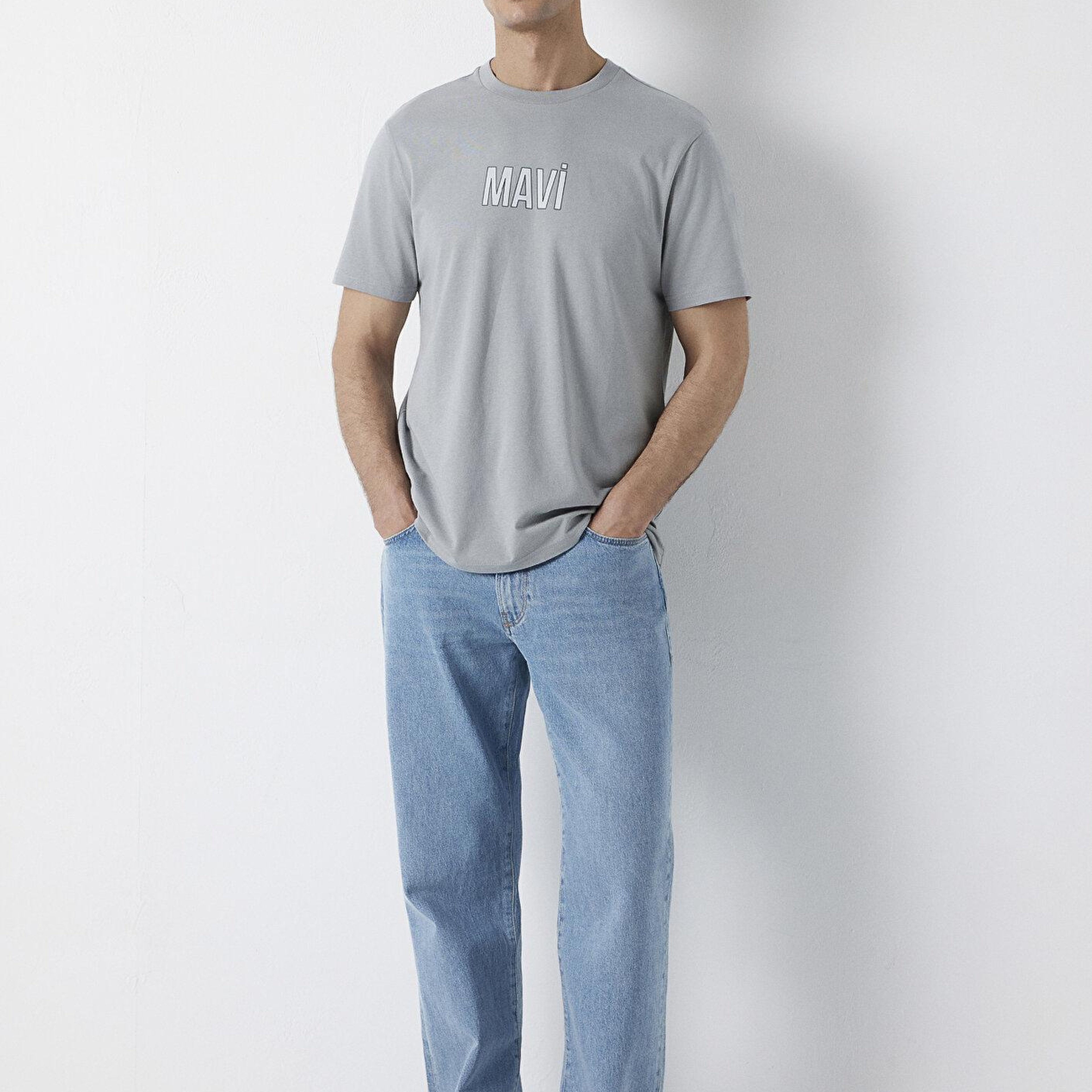 Mavi Mavi Logo Gri Tişört Regular Fit / Normal Kesim 0613186-70098