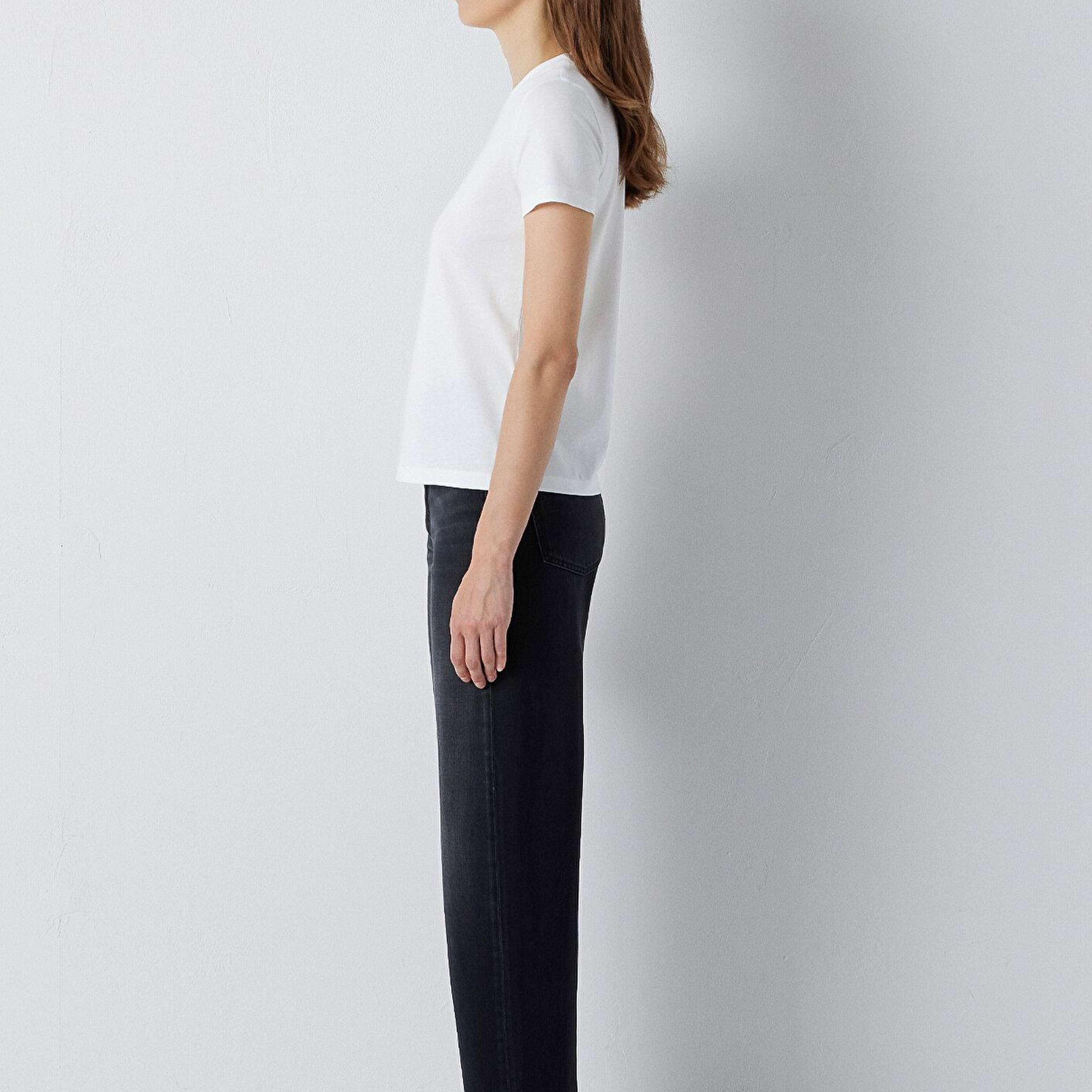 Mavi Baskılı Ekru Tişört Semi Slim Fit / Yarı Dar Kesim 1614287-70057