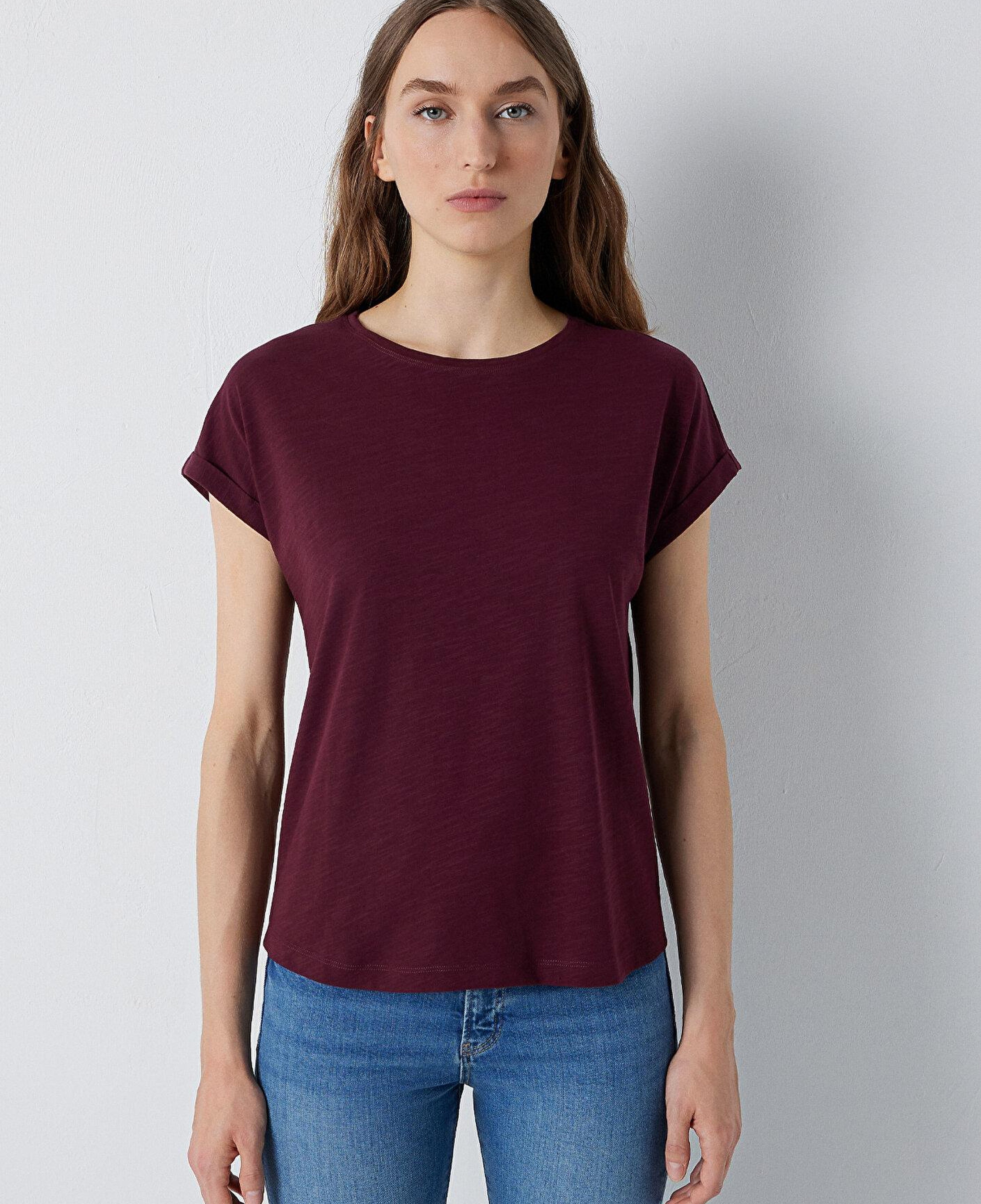 Mavi Bordo Basic Tişört Regular Fit / Normal Kesim 1614177-70422