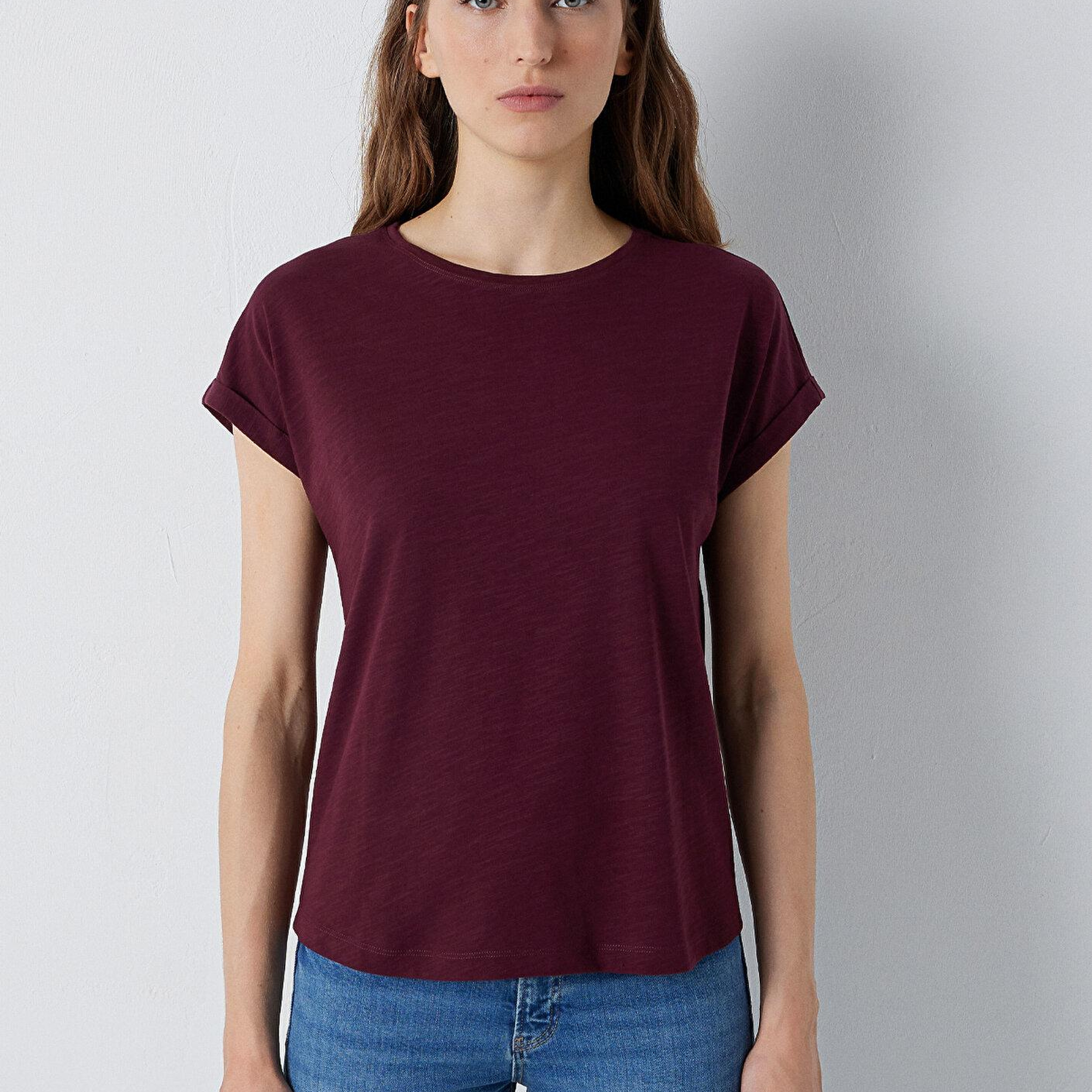 Mavi Bordo Basic Tişört Regular Fit / Normal Kesim 1614177-70422