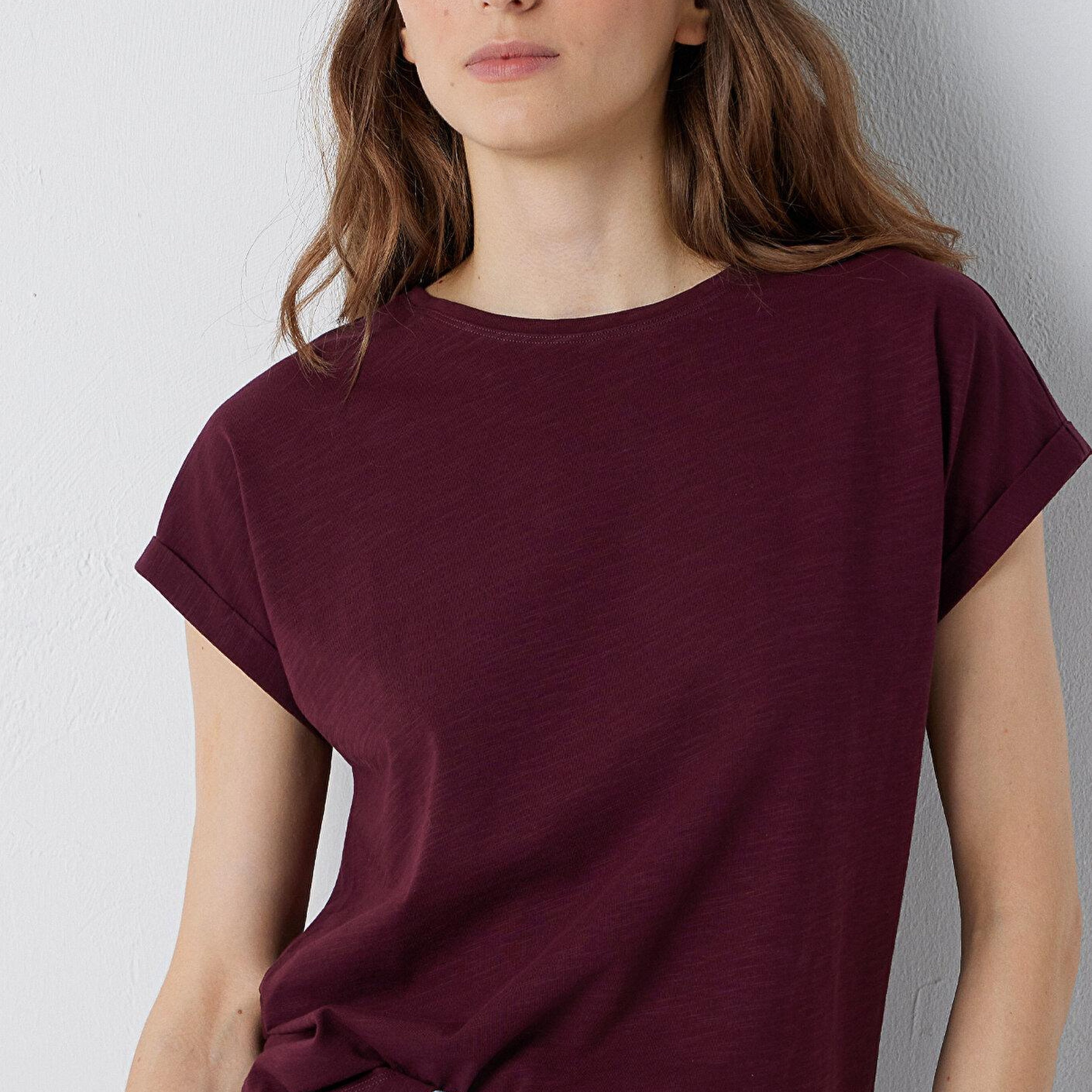 Mavi Bordo Basic Tişört Regular Fit / Normal Kesim 1614177-70422