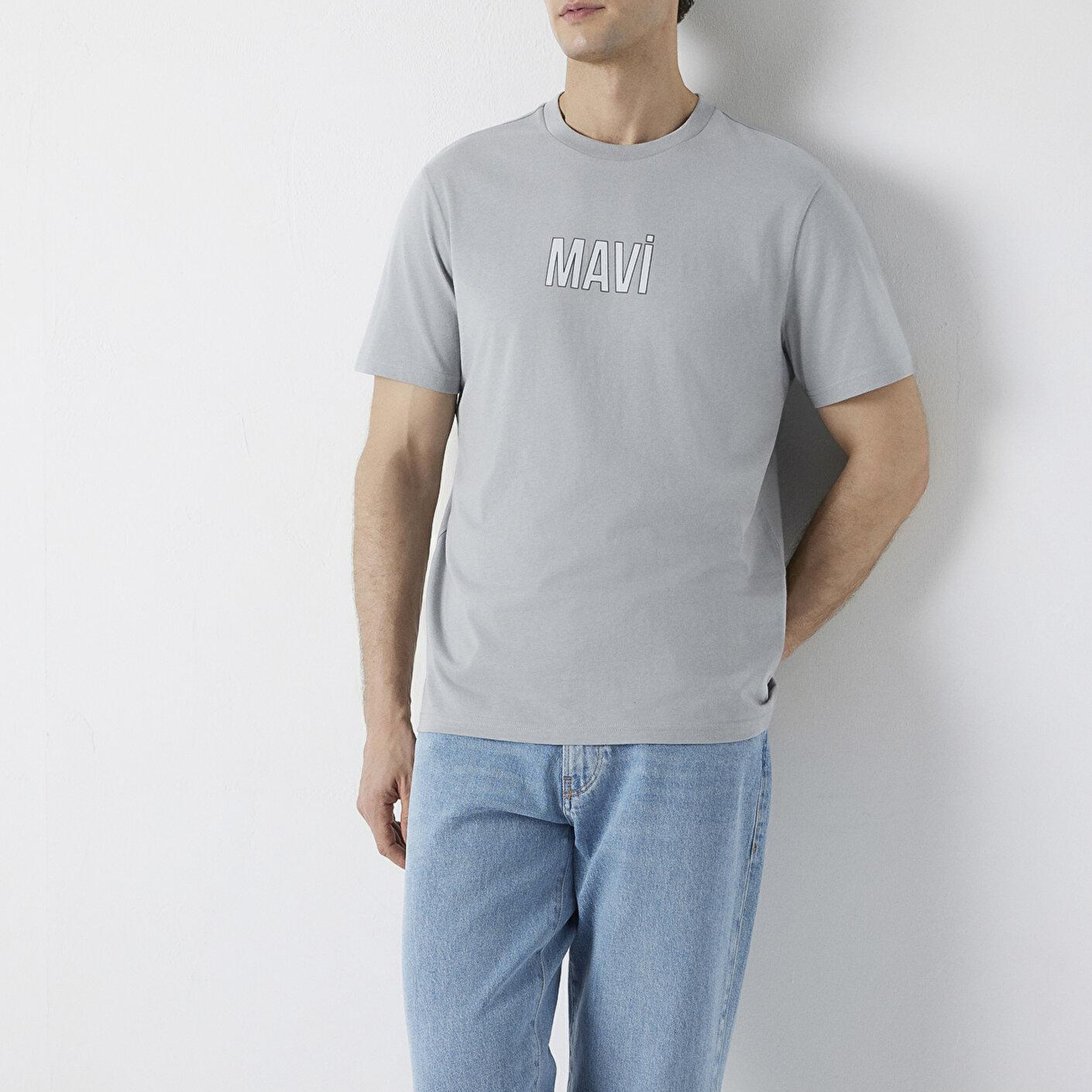 Mavi Mavi Logo Gri Tişört Regular Fit / Normal Kesim 0613186-70098
