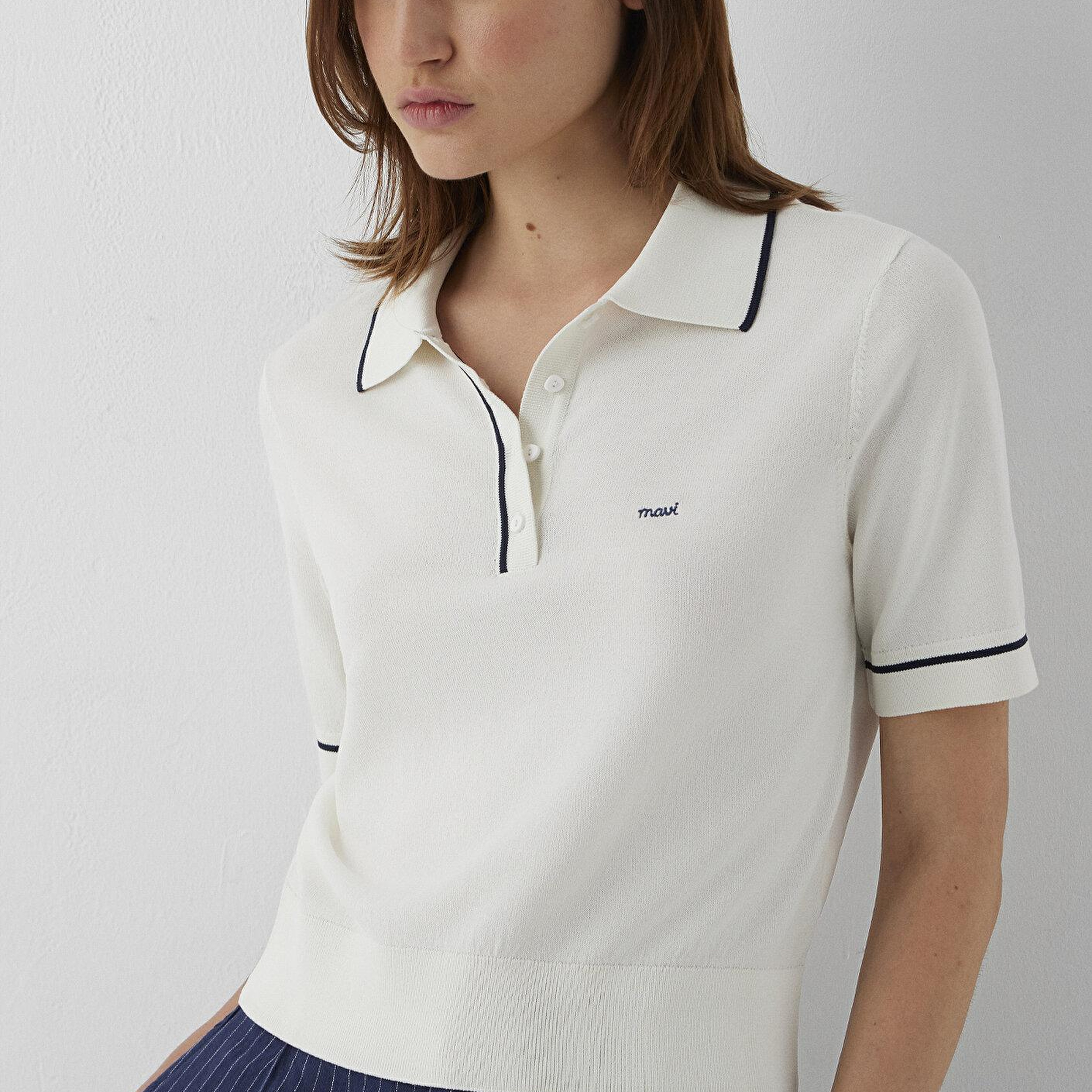 Mavi Ekru Triko Slim Fit / Dar Kesim 1711006-80194