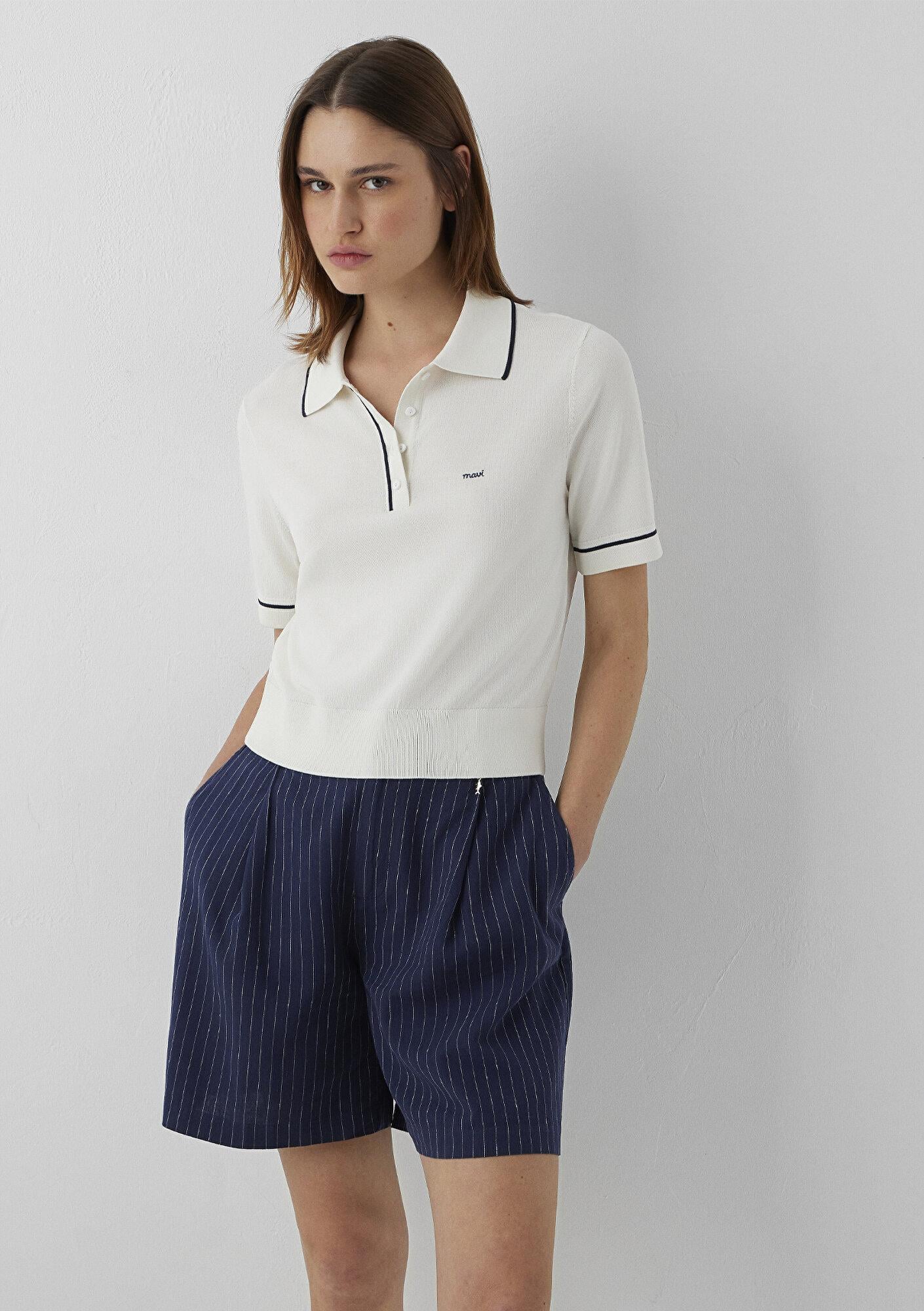 Mavi Ekru Triko Slim Fit / Dar Kesim 1711006-80194