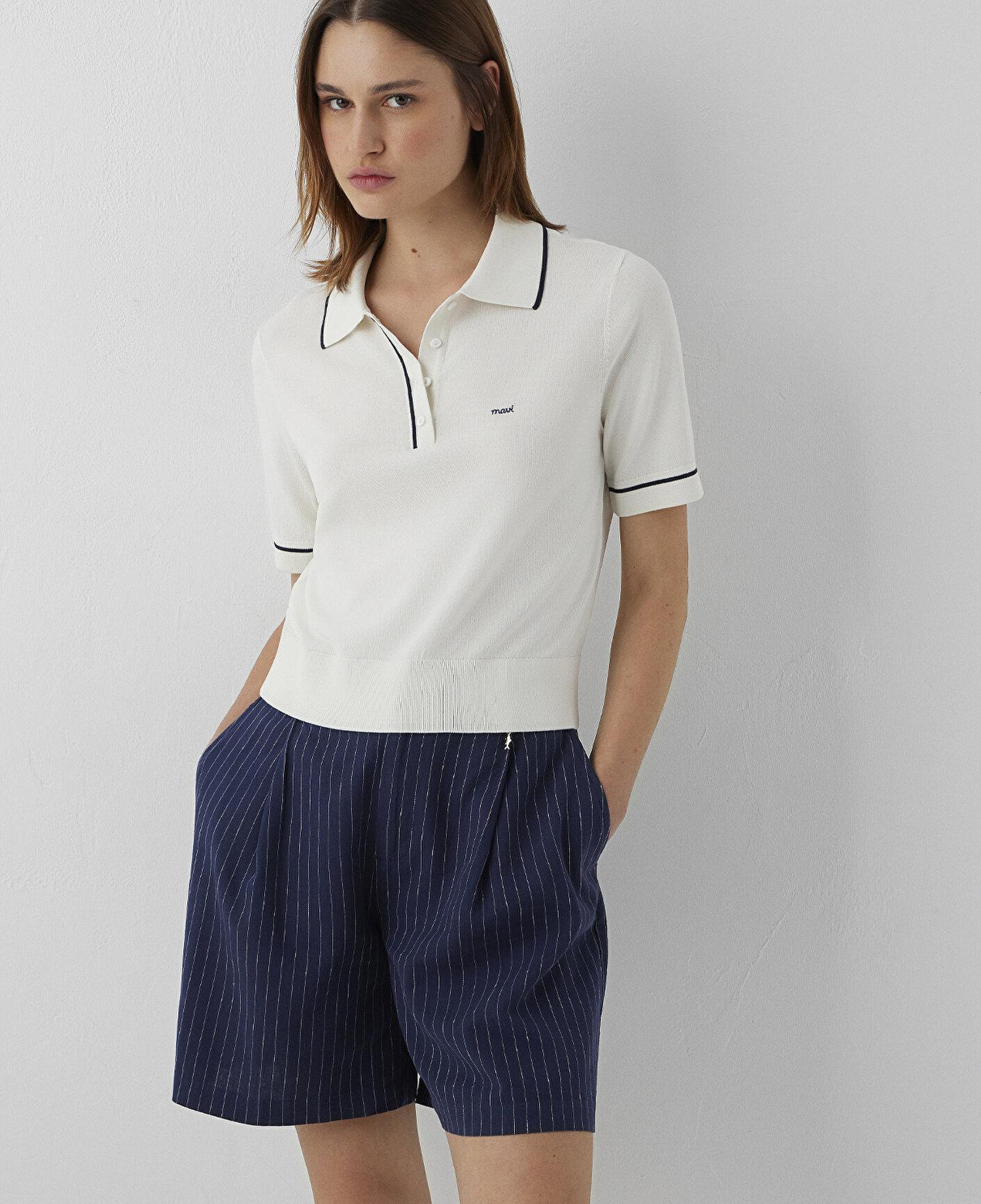 Mavi Ekru Triko Slim Fit / Dar Kesim 1711006-80194
