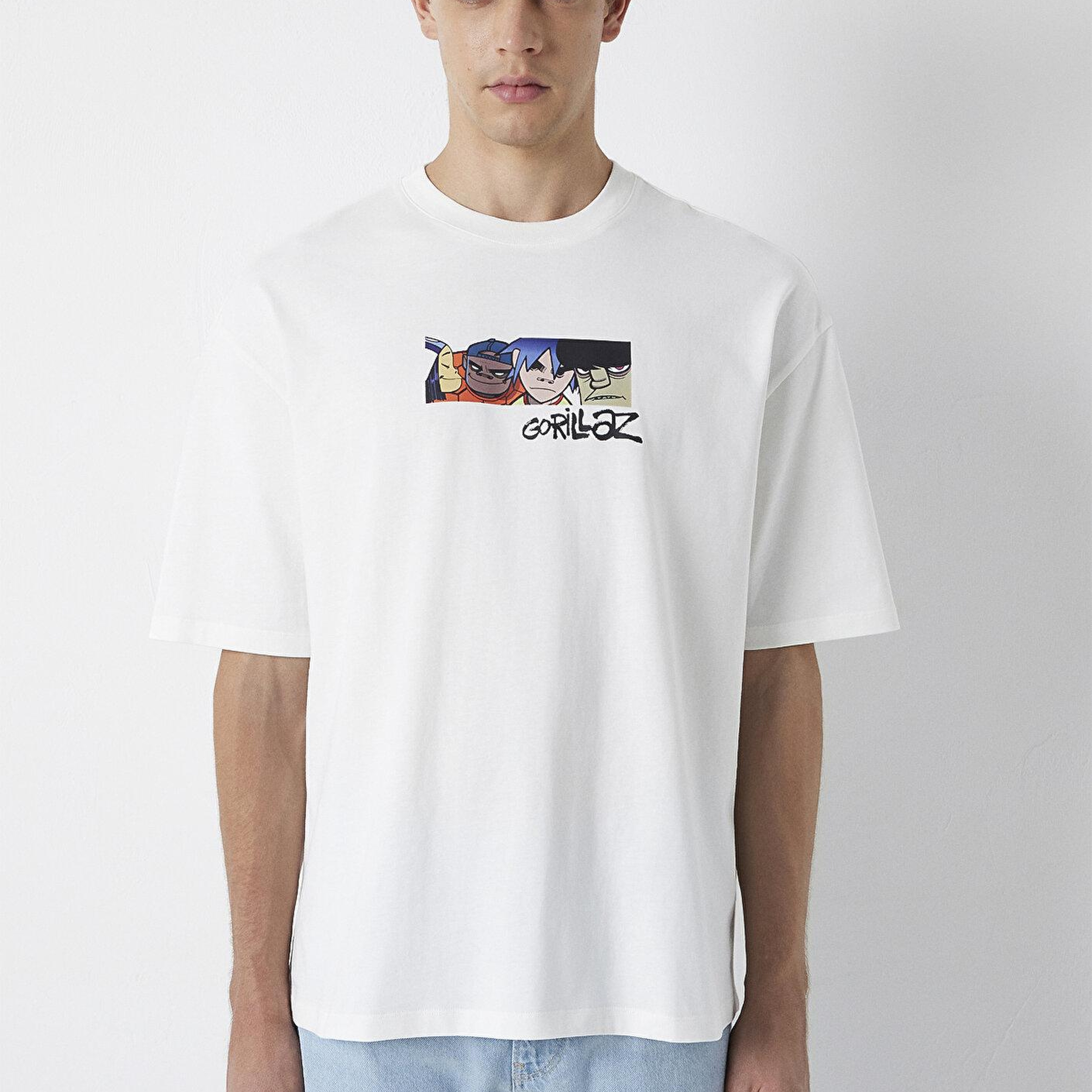 Mavi Gorillaz Baskılı Tişört Oversize / Geniş Kesim 0620172-70057