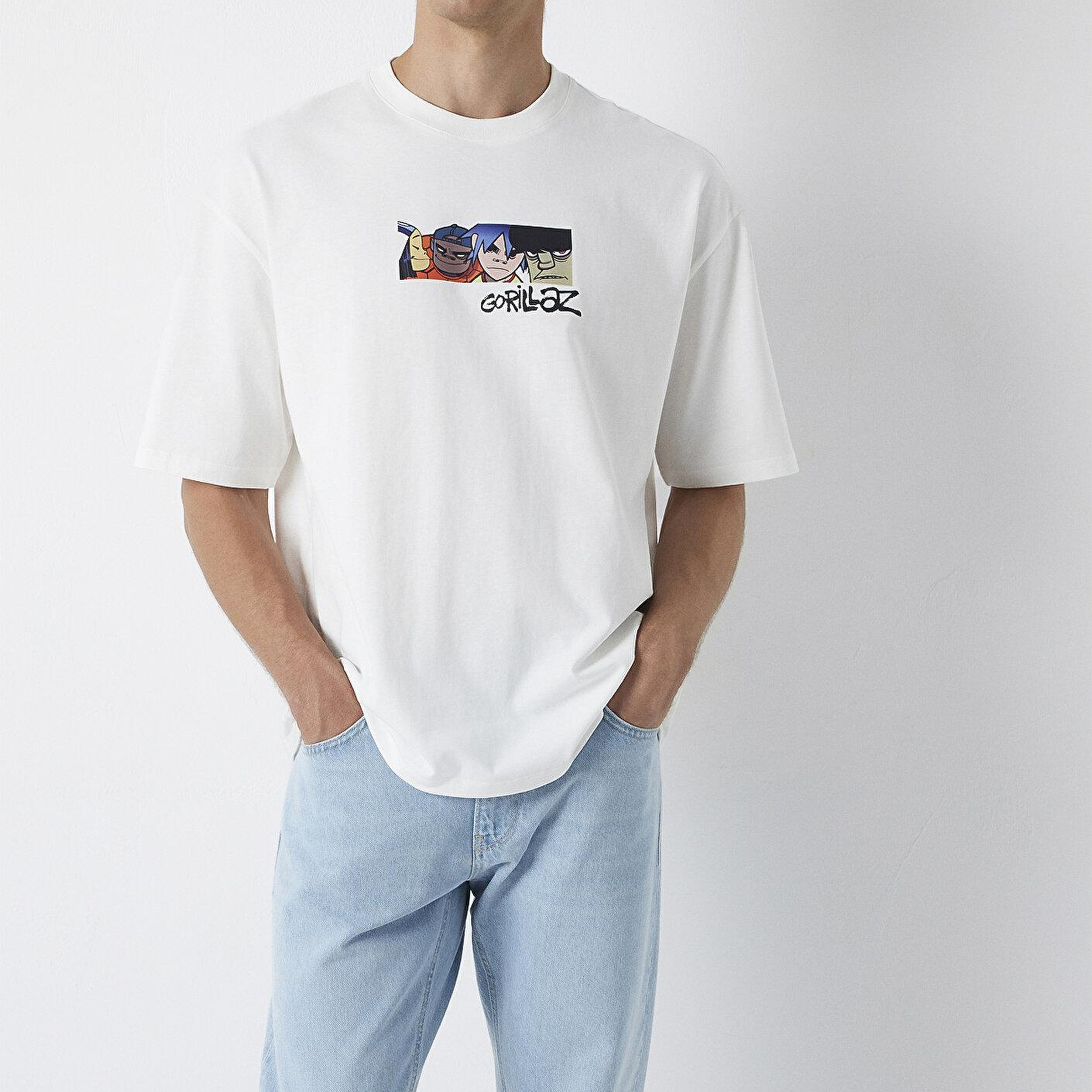 Mavi Gorillaz Baskılı Tişört Oversize / Geniş Kesim 0620172-70057