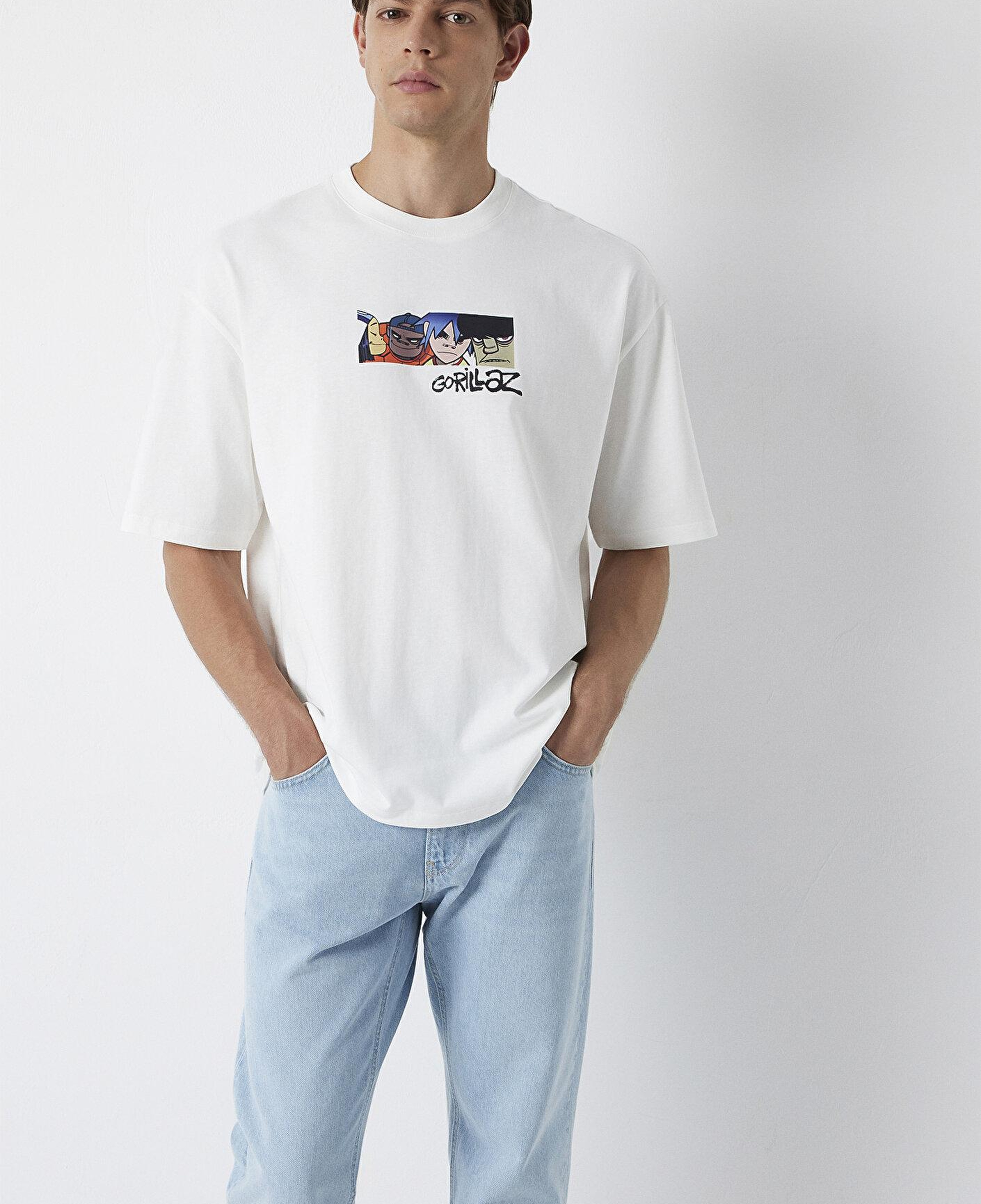 Mavi Gorillaz Baskılı Tişört Oversize / Geniş Kesim 0620172-70057
