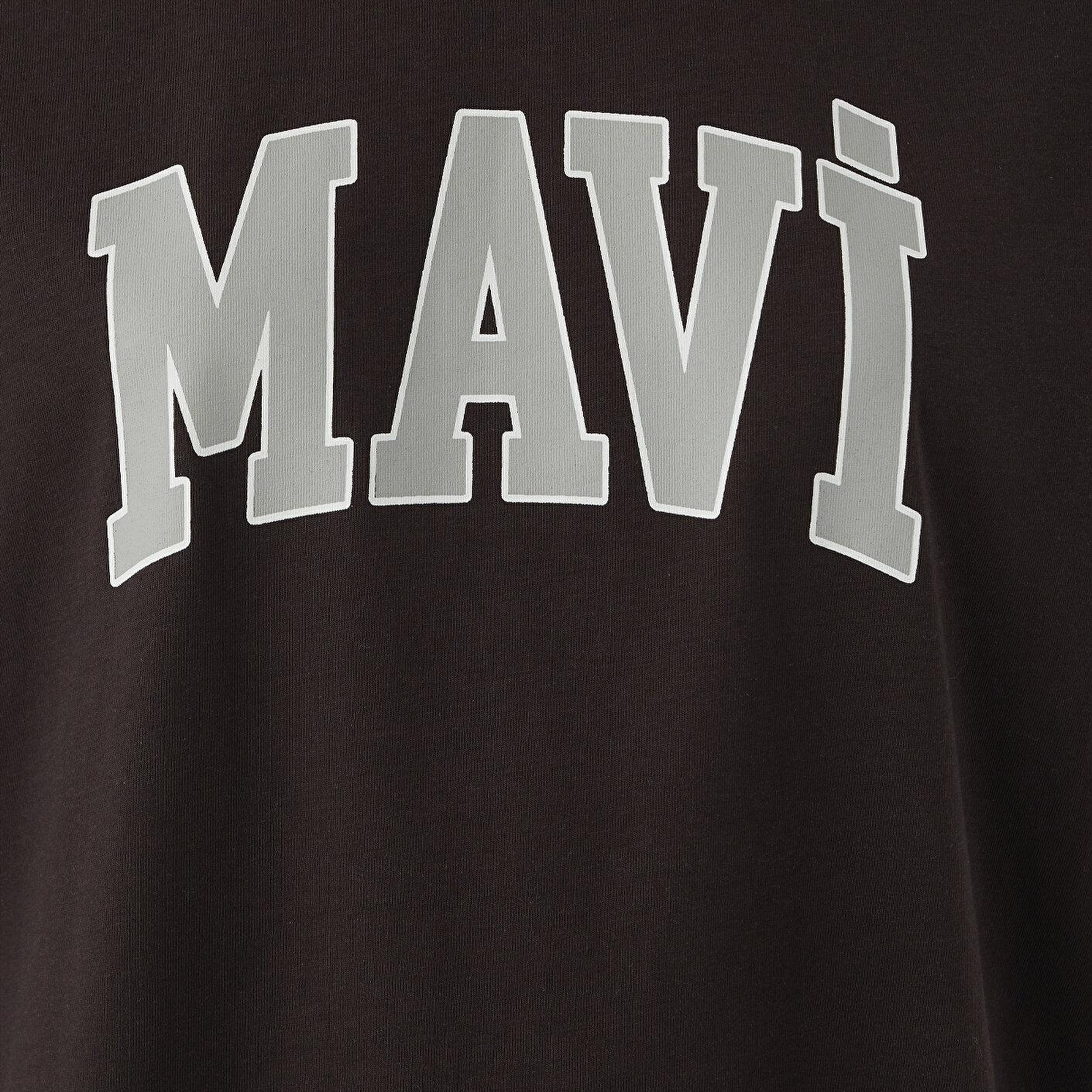 Mavi Mavi Logo Baskılı Kahverengi Tişört Oversize / Geniş Kesim 1600843-70240