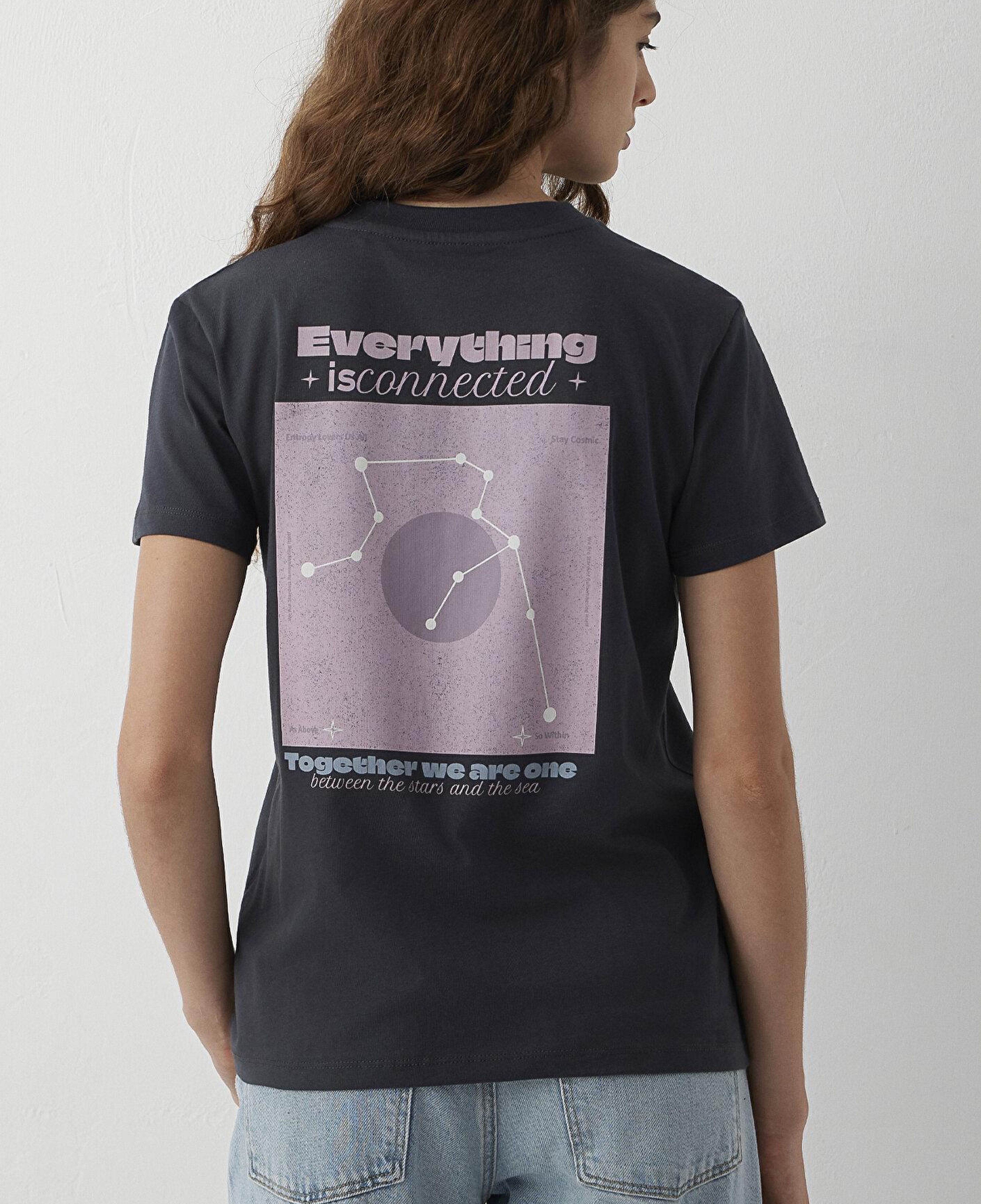 Mavi Astroloji Baskılı Antrasit Tişört Slim Fit / Dar Kesim 1614270-70087