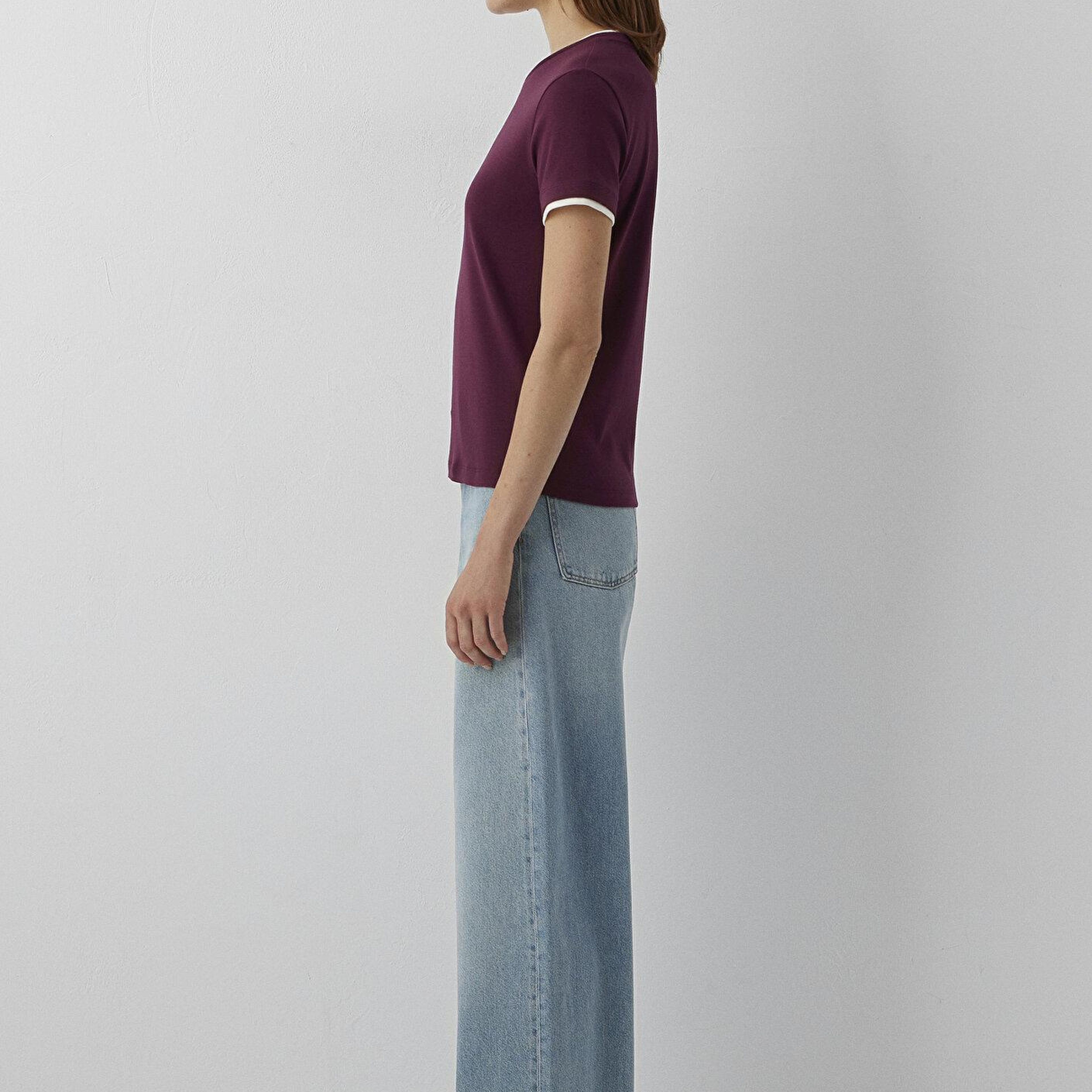 Mavi Mavi Logo Baskılı Bordo Tişört Slim Fit / Dar Kesim 1614200-87830