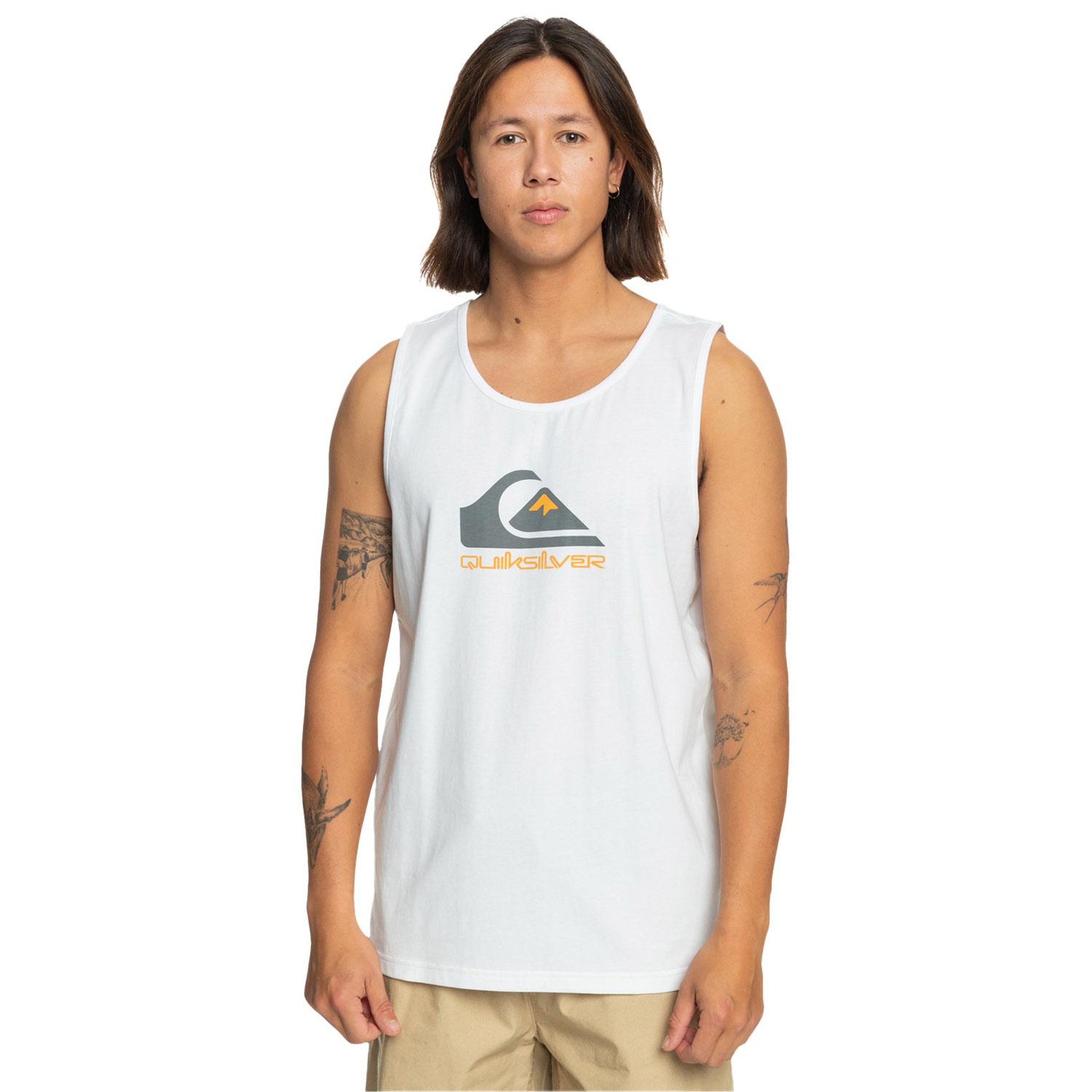 Quiksilver Comp Logo Tank Erkek Beyaz Atlet